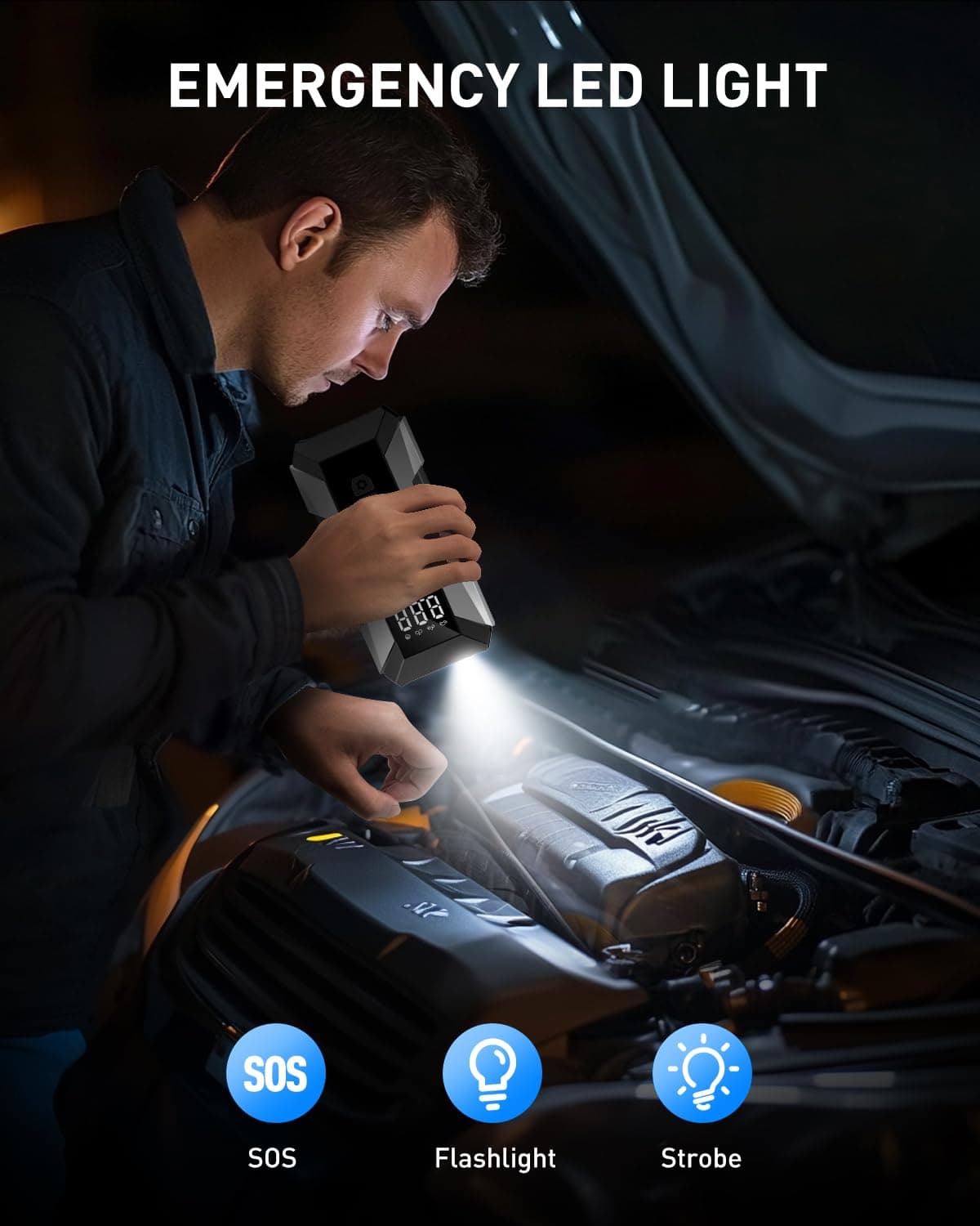 Arrancador de Coche MEUCI con Compresor de Aire, Arrancador - Imagen 7