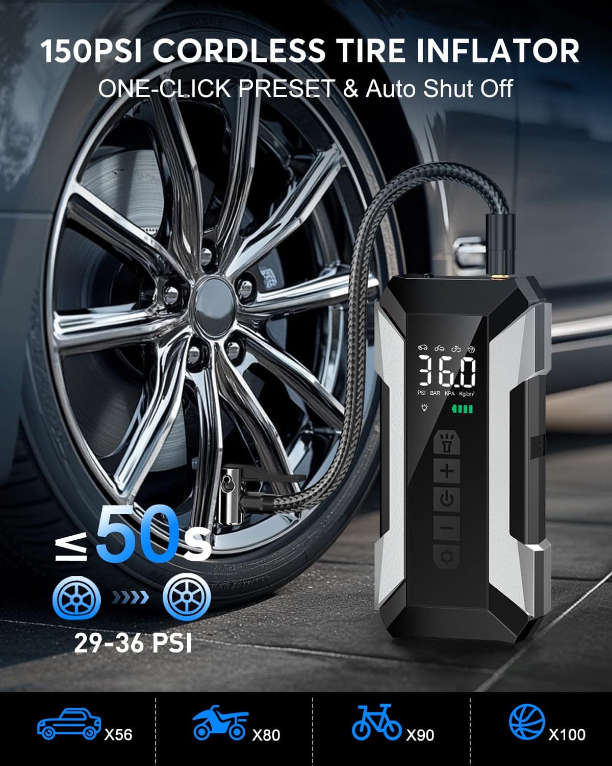 Arrancador de Coche MEUCI con Compresor de Aire, Arrancador - Imagen 5