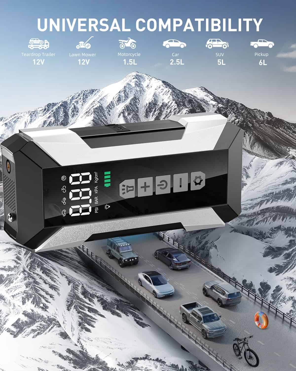 Arrancador de Coche MEUCI con Compresor de Aire, Arrancador - Imagen 4