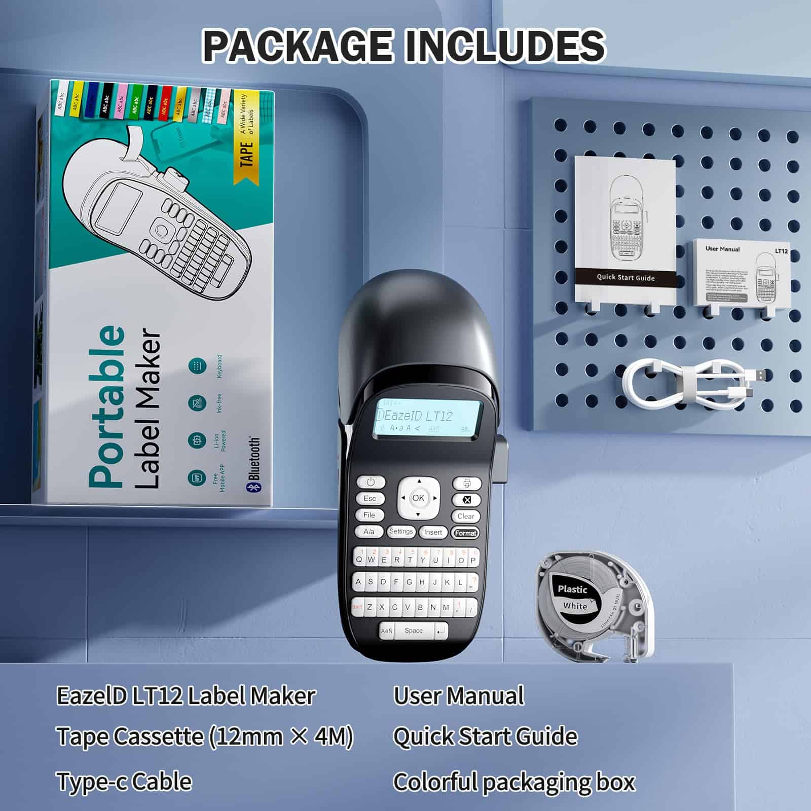 EazeID Label Makers, Máquina de Etiquetado con Cintas, - Imagen 8