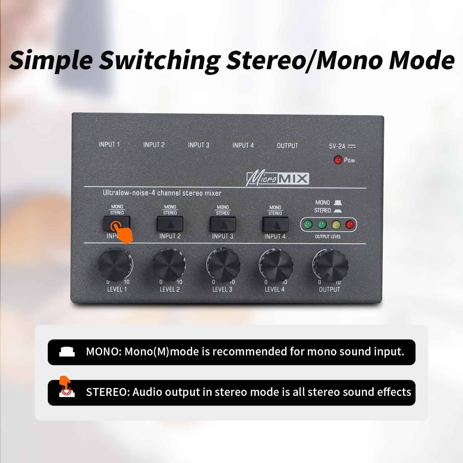 Mezclador de Audio de Caballo, Mezclador de Línea de 4 - Imagen 3