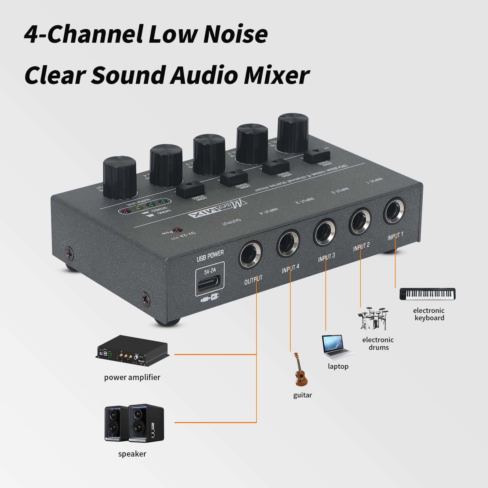 Mezclador de Audio de Caballo, Mezclador de Línea de 4 - Imagen 5
