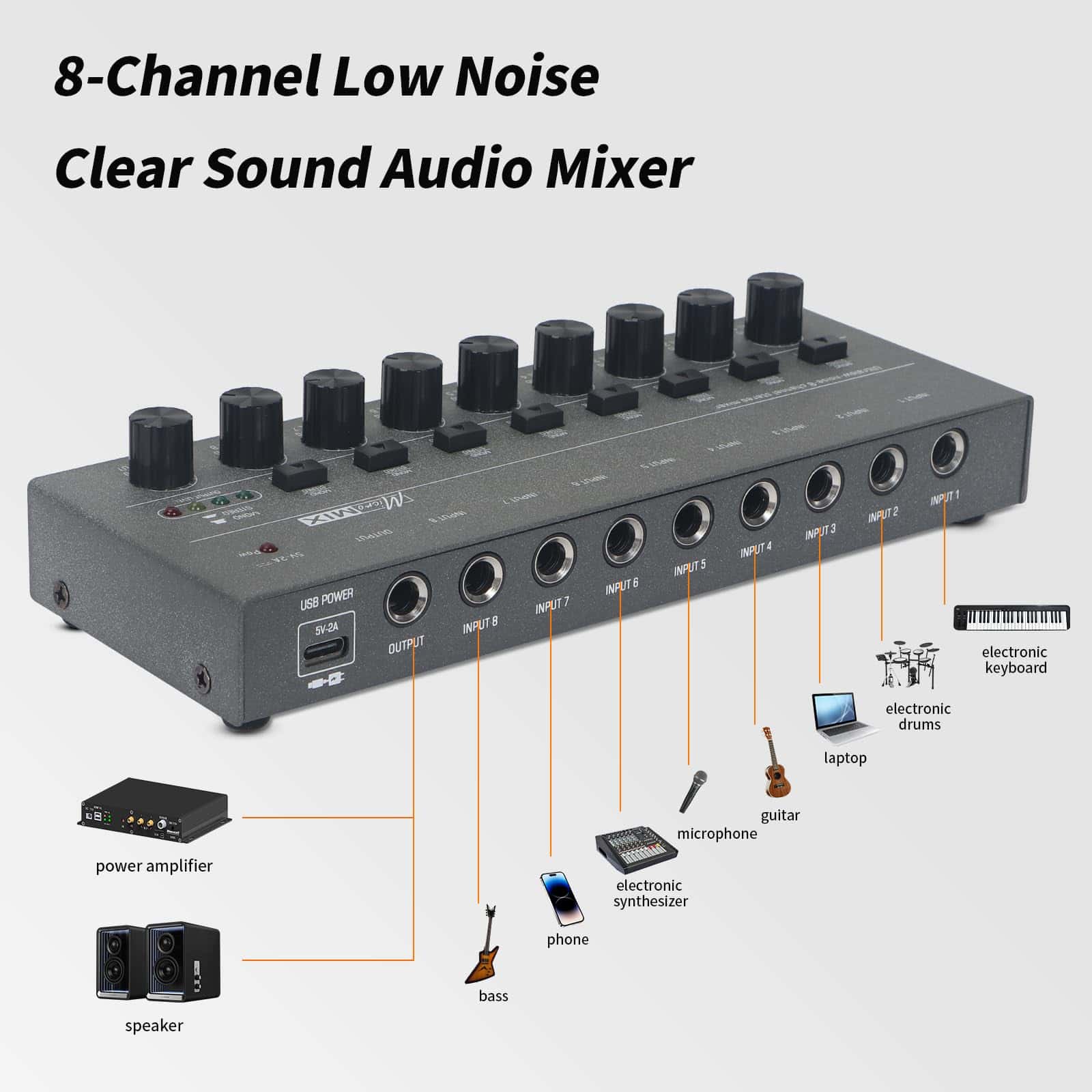 Mezclador de Audio para Caballo, Mezclador de Línea Estéreo - Imagen 5