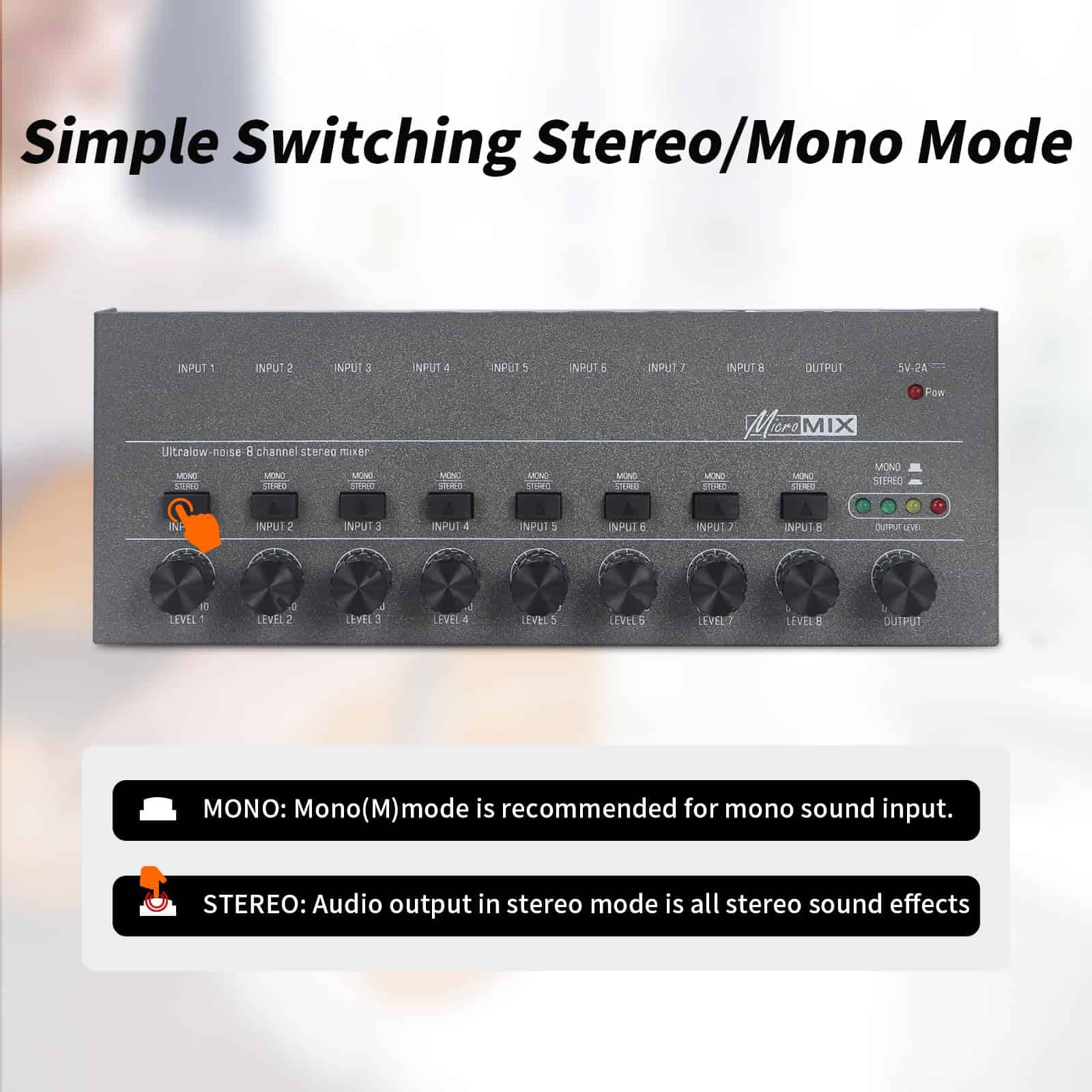 Mezclador de Audio para Caballo, Mezclador de Línea Estéreo - Imagen 3