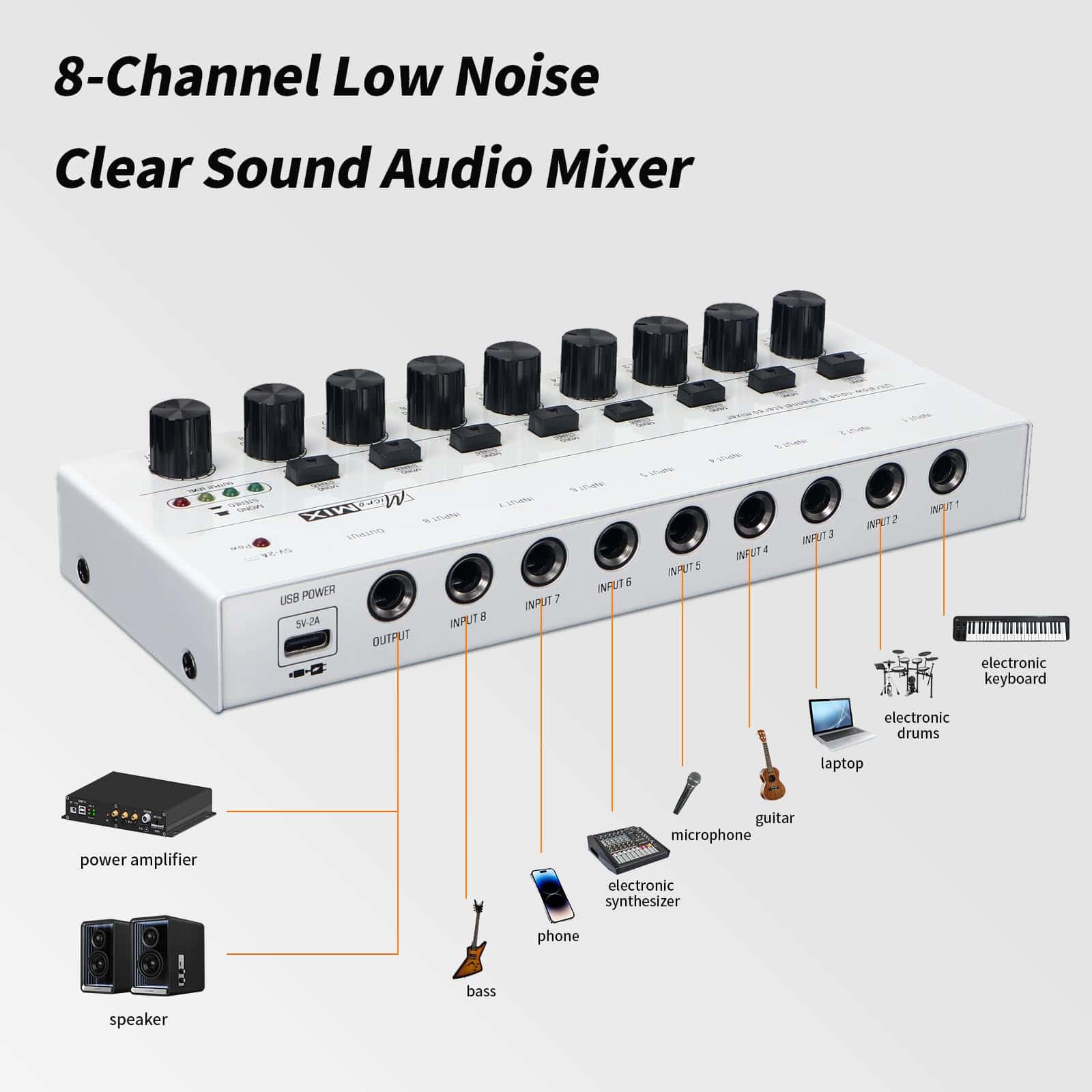 Mezclador de Audio para Caballos, -b, Blanco - Imagen 5