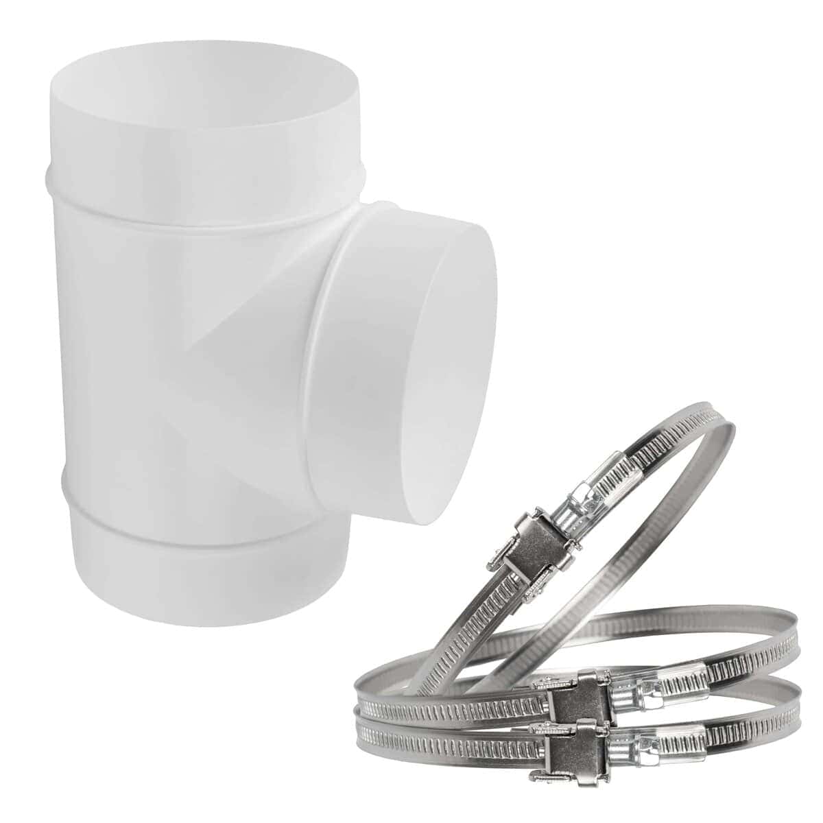 Conector en T de 3 vías de plástico blanco de 4 pulgadas