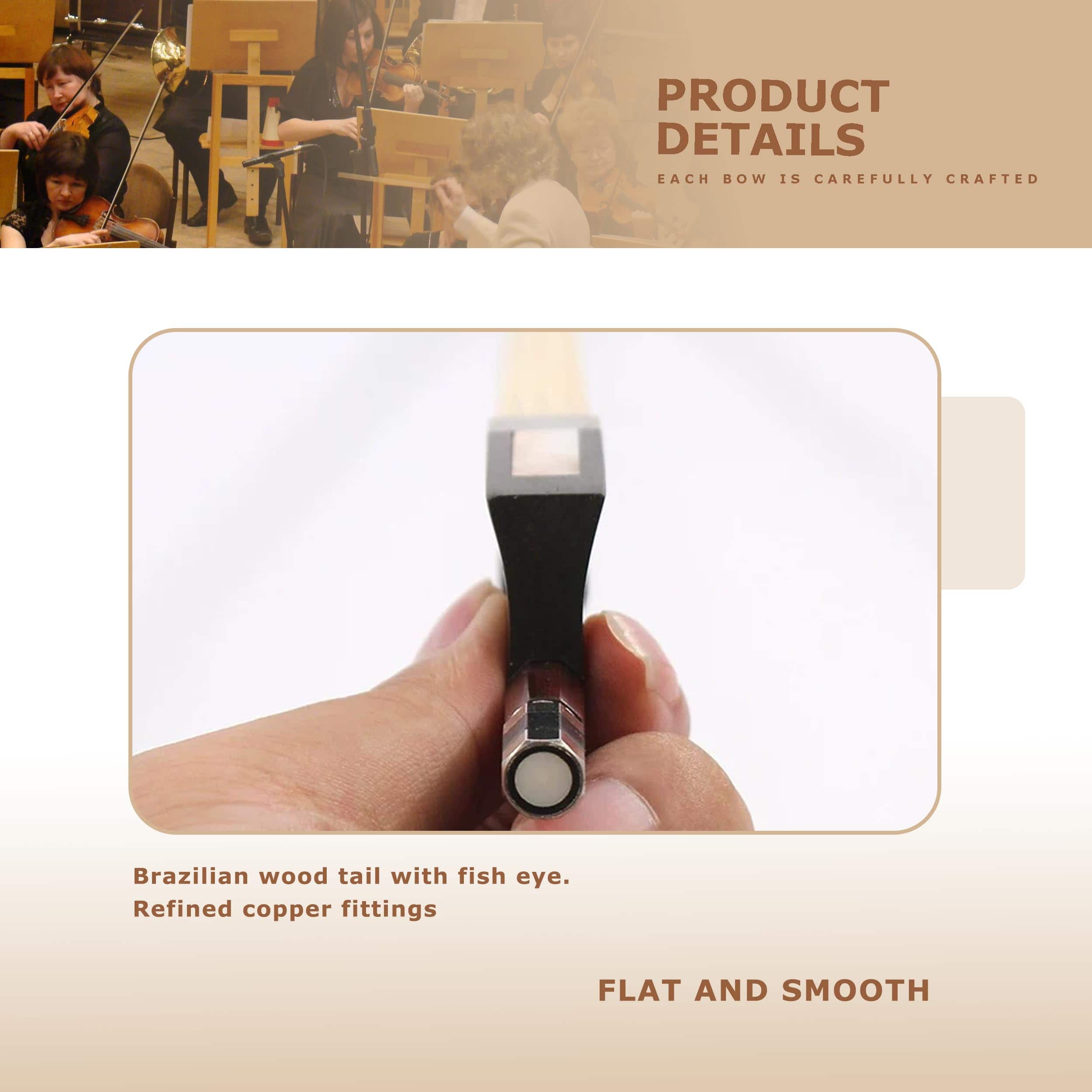 Arco de cello Brazilwood de BlissKiss - Hecho a mano con - Imagen 7