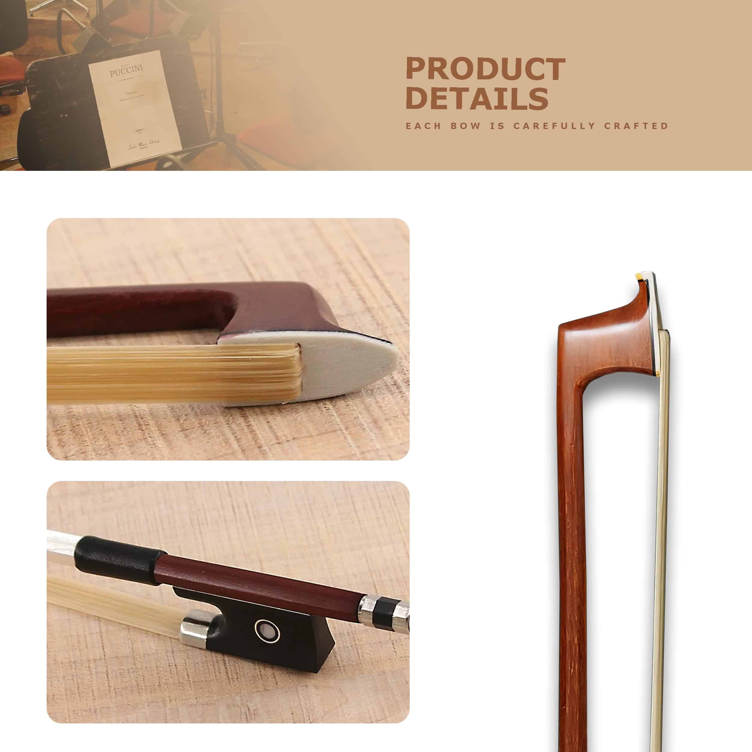 Arco de cello Brazilwood de BlissKiss - Hecho a mano con - Imagen 3