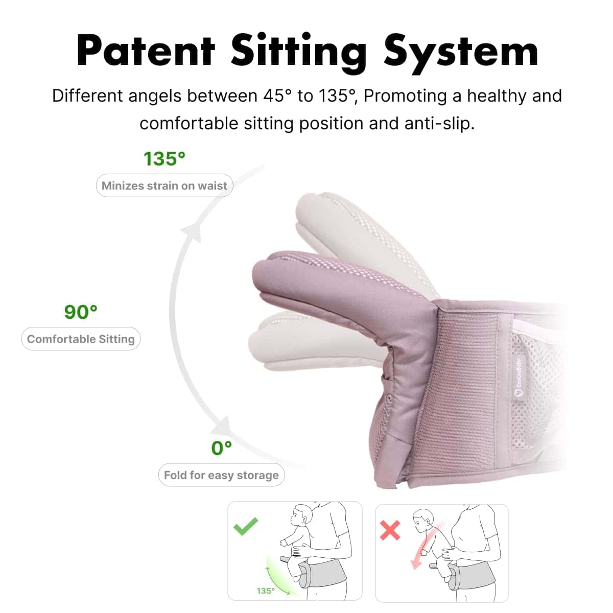 Mochila Portabebés CooCooBaby con Asiento de Cadera - - Imagen 4