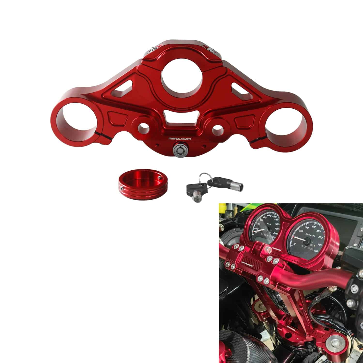 POWER JAMES Triple Tree Superior Superior Rojo de Aluminio