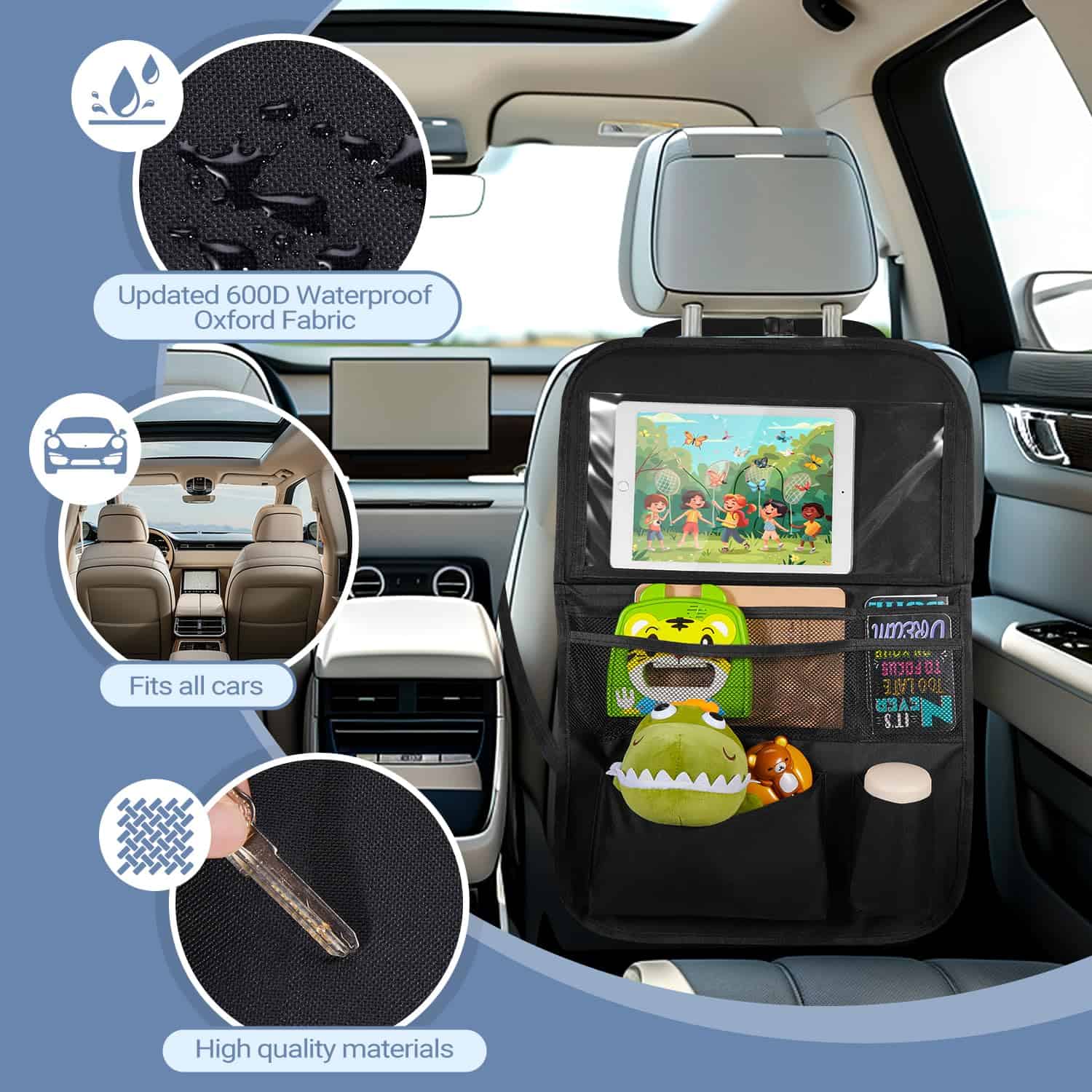 Organizador de Asiento Trasero para Automóvil con Soporte - Imagen 4