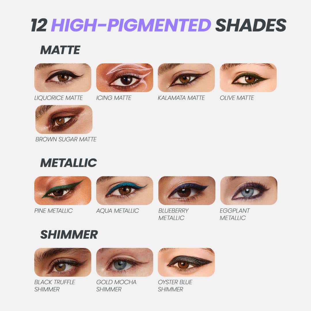 Delineador de ojos en lápiz de purpurina azul duradero - Imagen 7