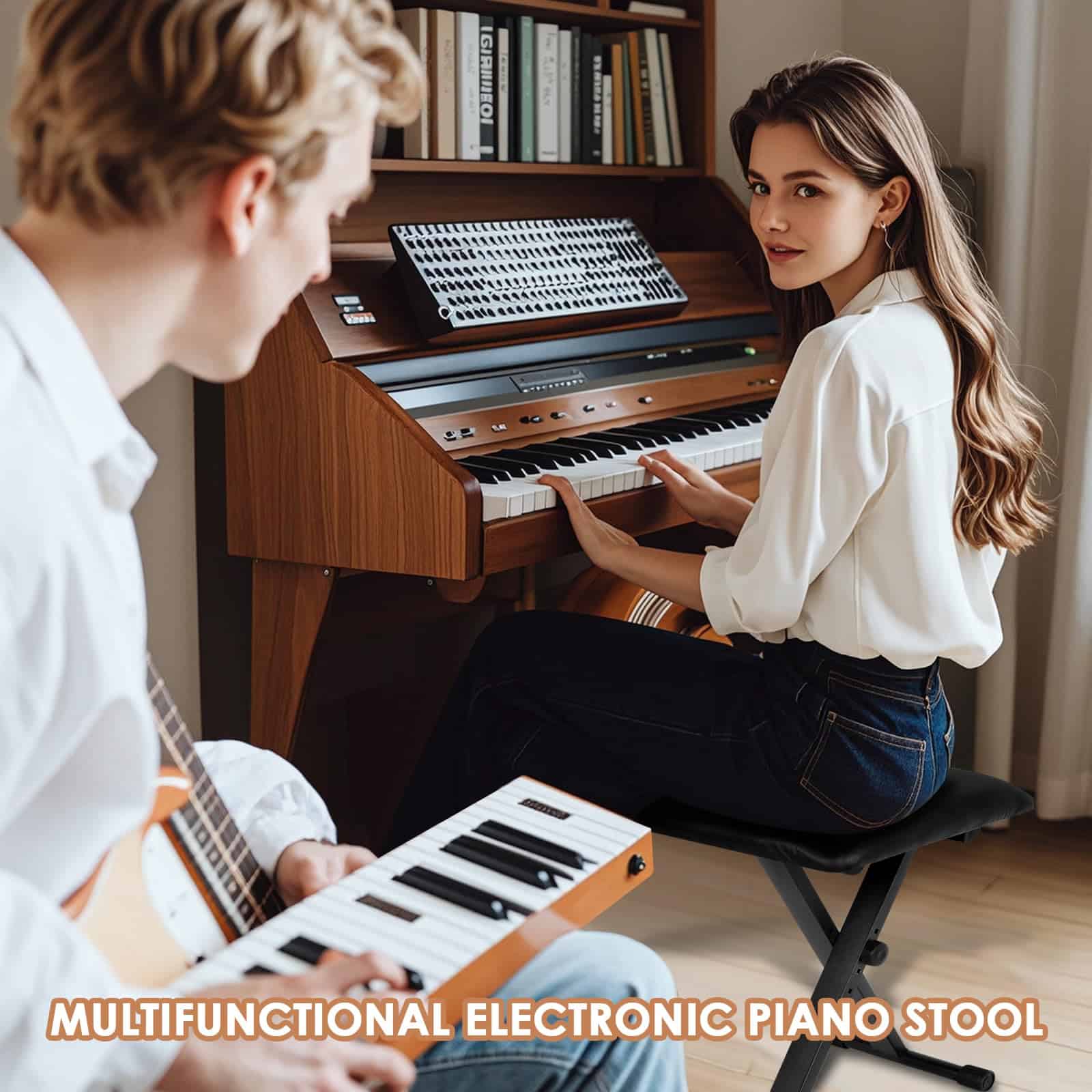 Banco de Piano FKEBGDSU, Banco de Teclado Ajustable, Banco - Imagen 3