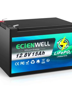 Batería de litio LiFePO4 de 12V 15Ah, ECIENWELL 5000+