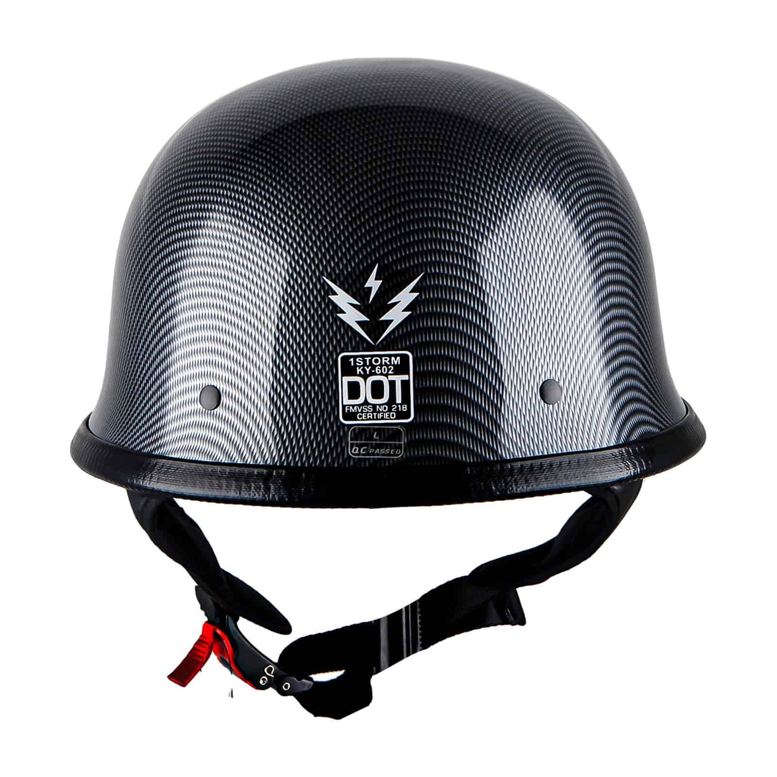 Casco de Moto Medio Rostro Estilo Alemán -Negro - Imagen 7