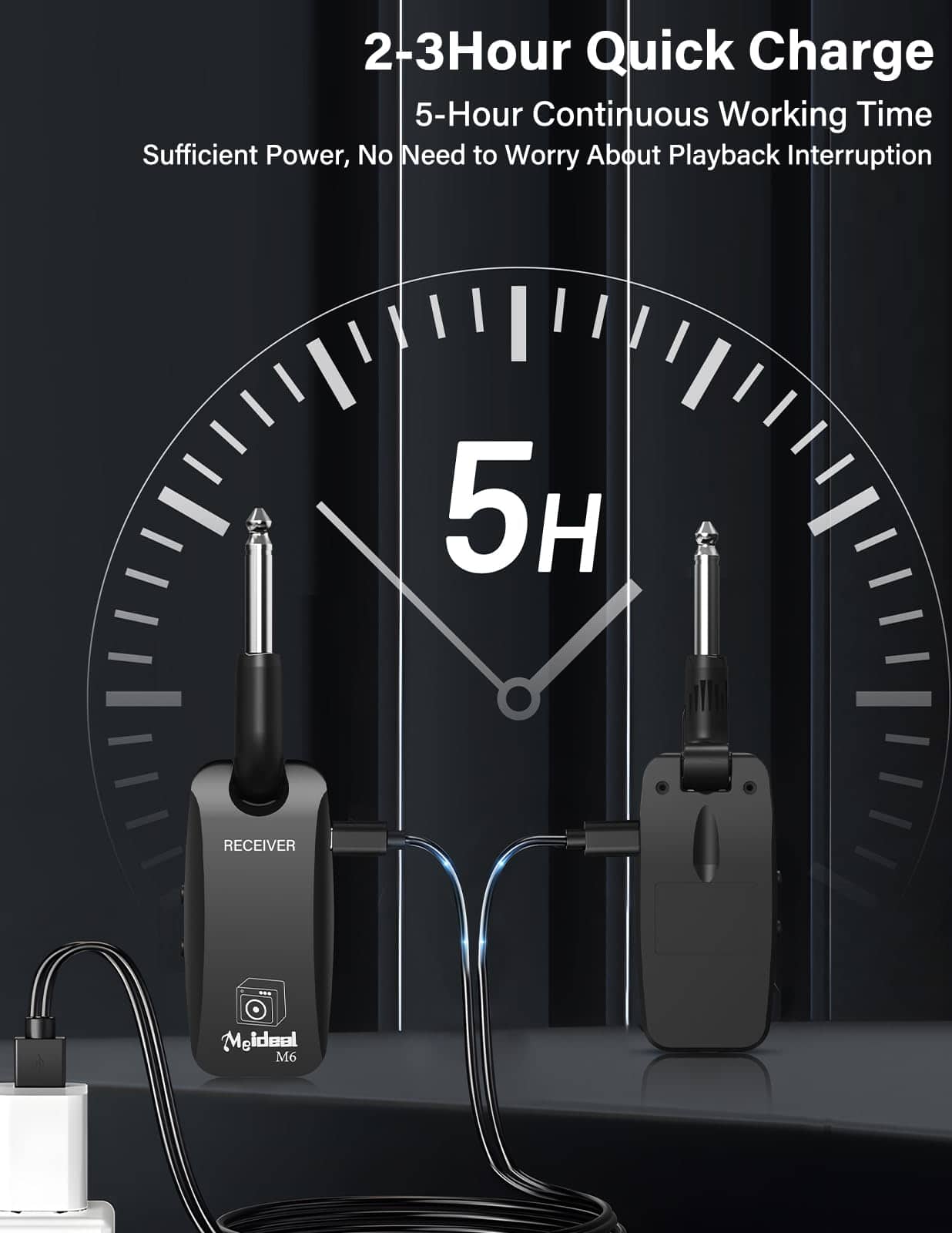 Sistema de Guitarra Inalámbrico Housiwill 5.8GHz, - Imagen 6