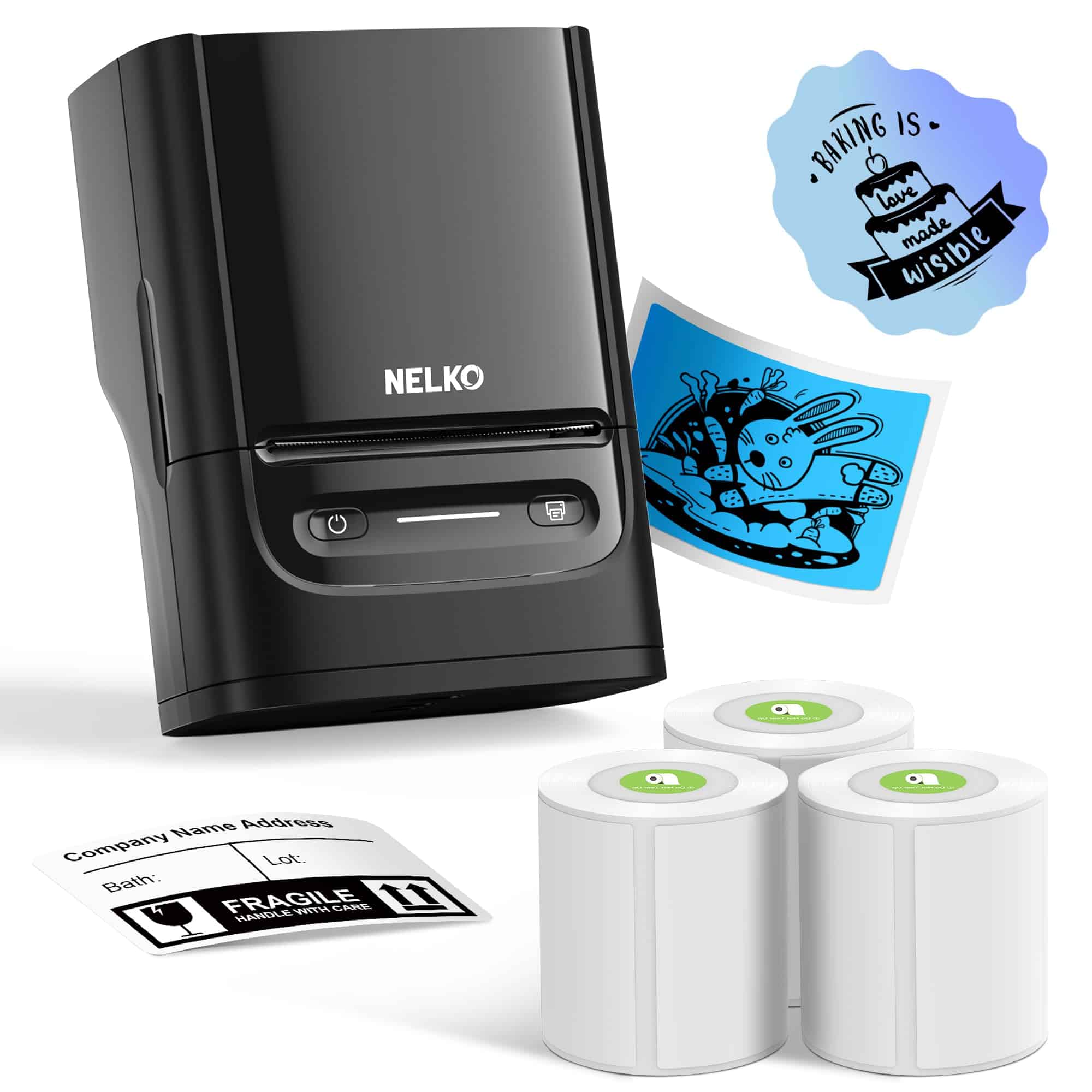 Máquina de Etiquetas Nelko con Cinta, -Negro