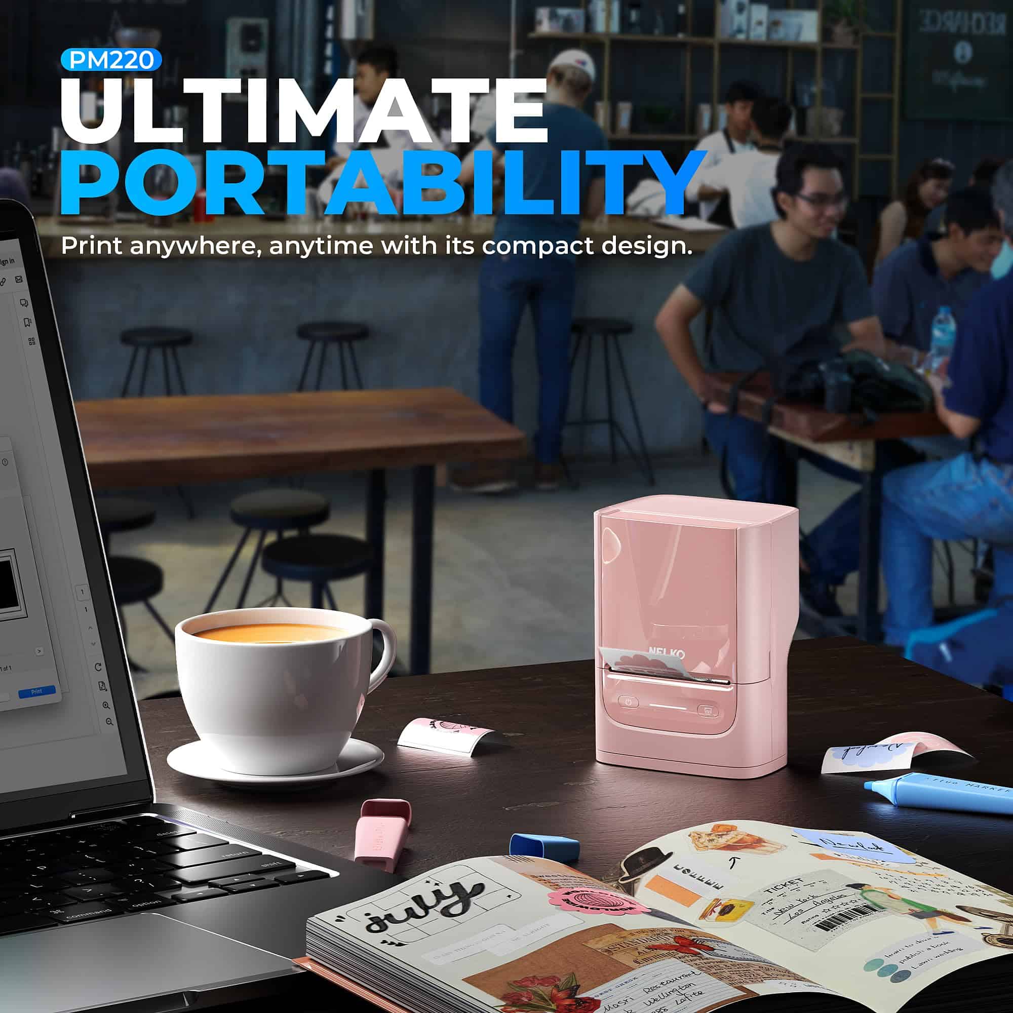 Máquina de etiquetado Nelko con cinta, -Rosa - Imagen 3