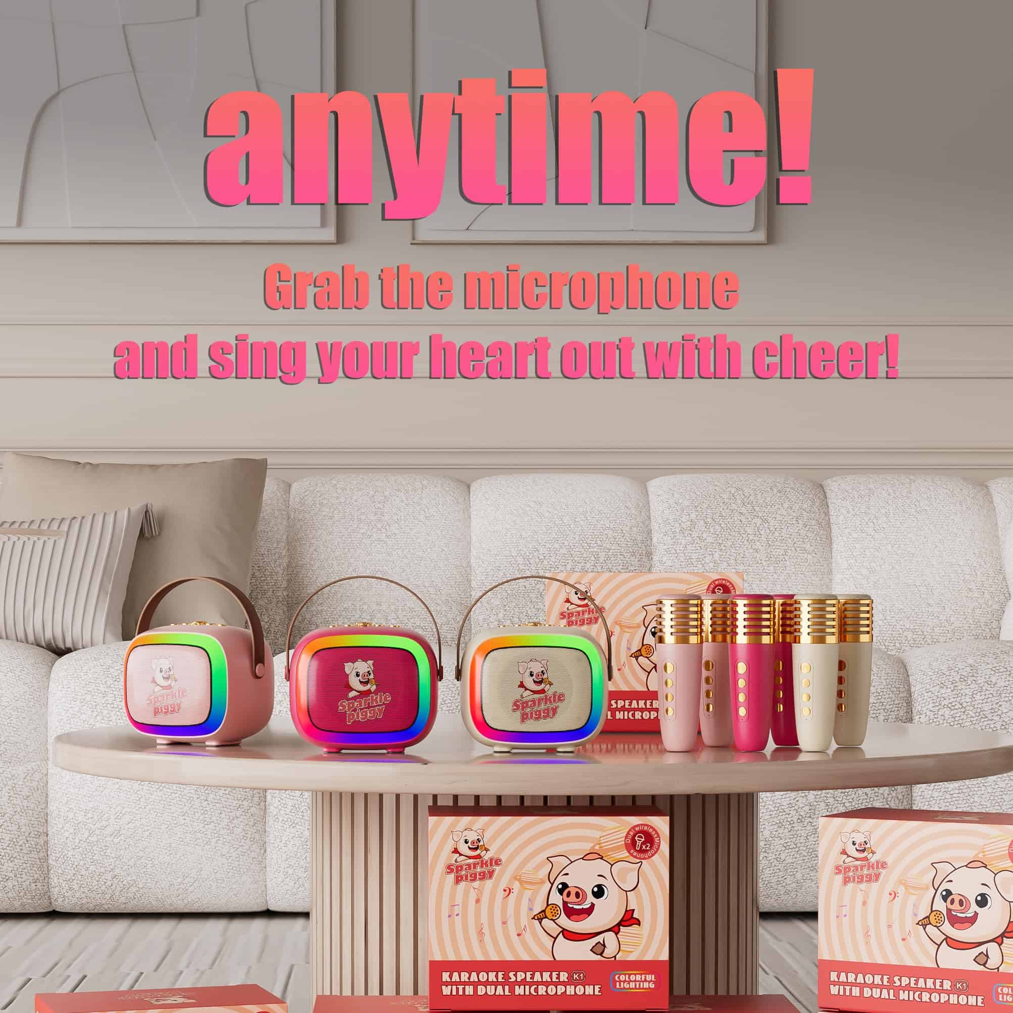 Nueva Mini Máquina de Karaoke 2024 para Niños -Rojo Rosa - Imagen 4