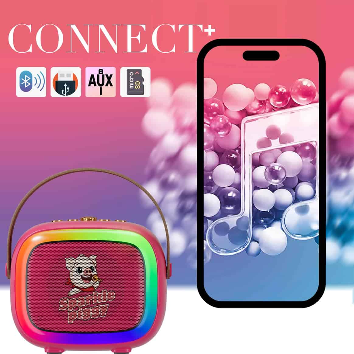 Nueva Mini Máquina de Karaoke 2024 para Niños -Rojo Rosa - Imagen 5