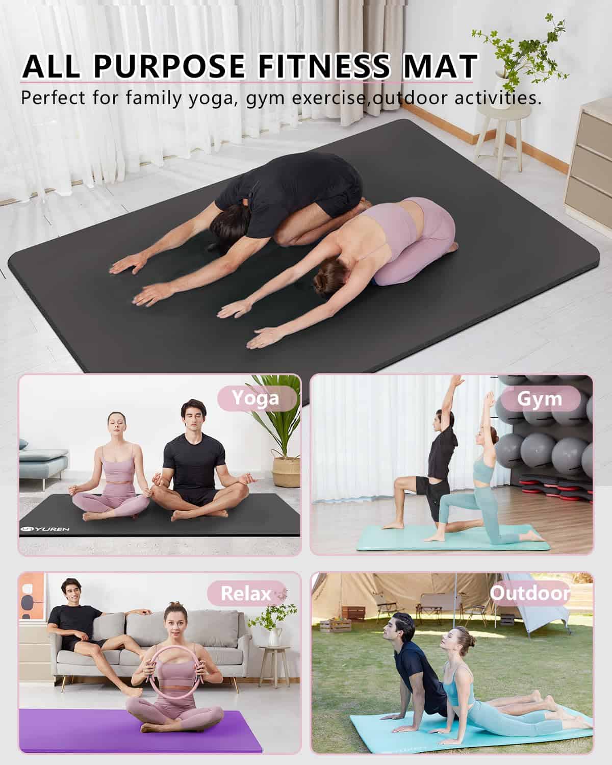 Tapete de Yoga RYTMAT de 1/2 Pulgada de -Negro - Imagen 6