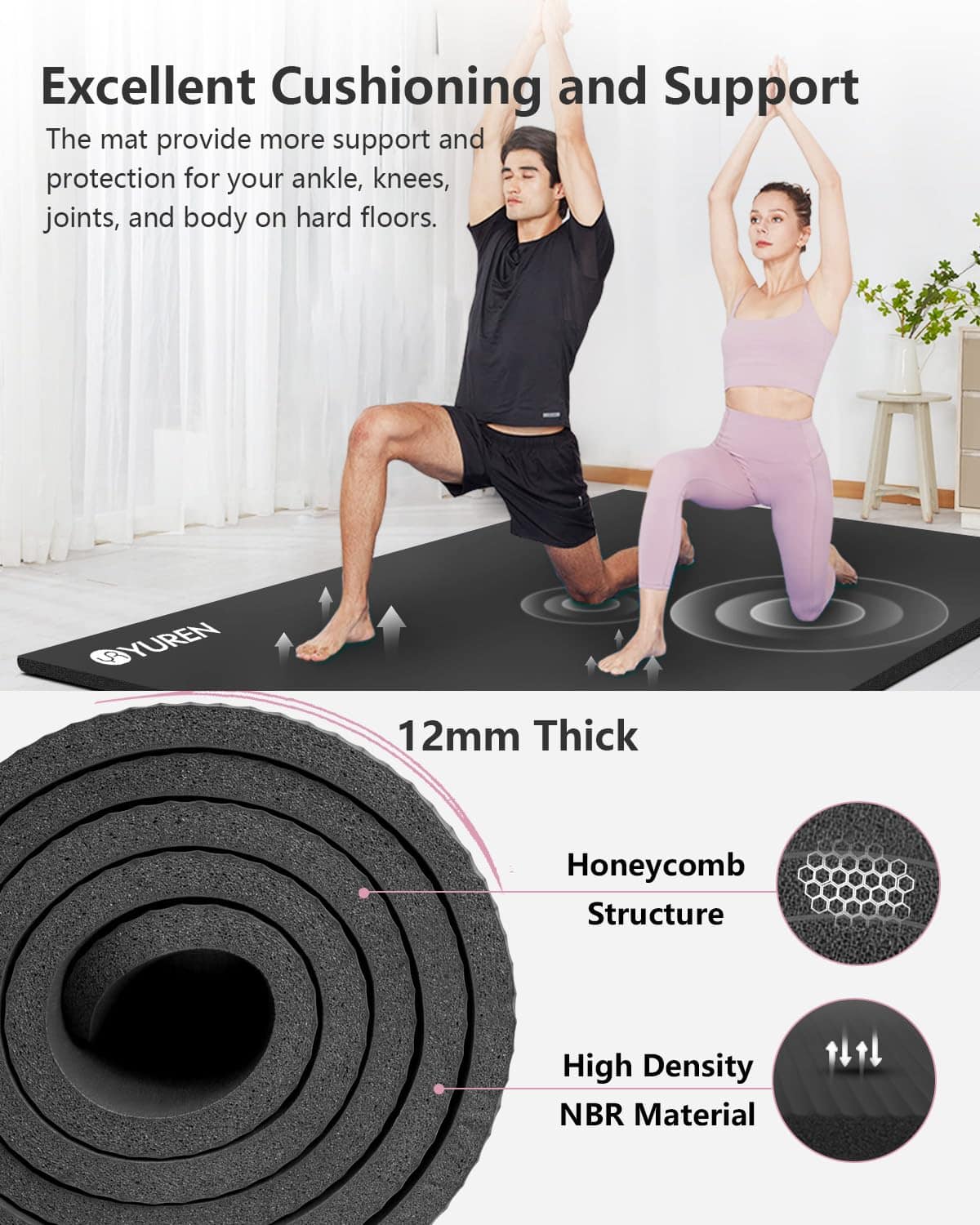 Tapete de Yoga RYTMAT de 1/2 Pulgada de -Negro - Imagen 4