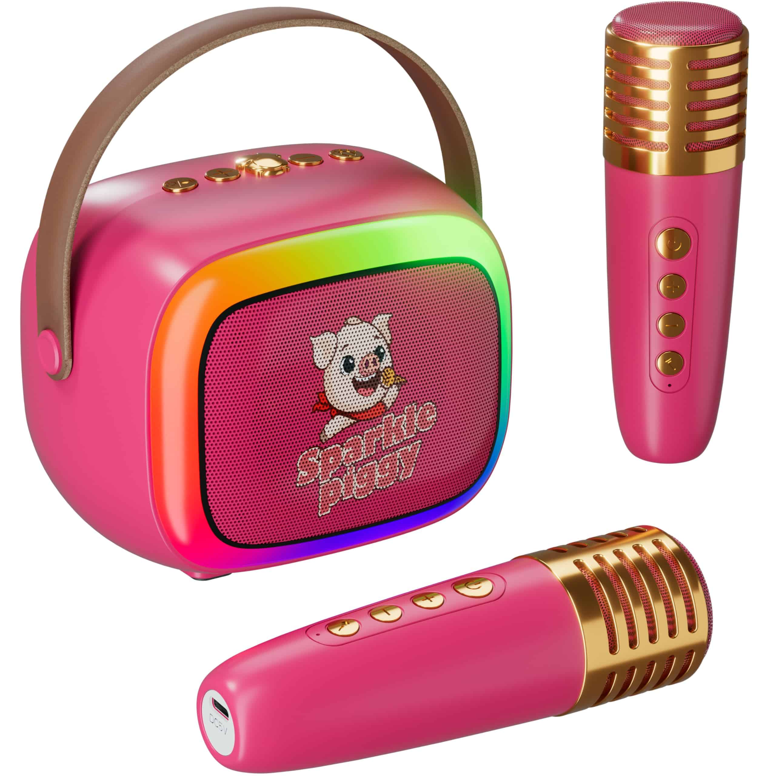 Nueva Mini Máquina de Karaoke 2024 para Niños -Rojo Rosa