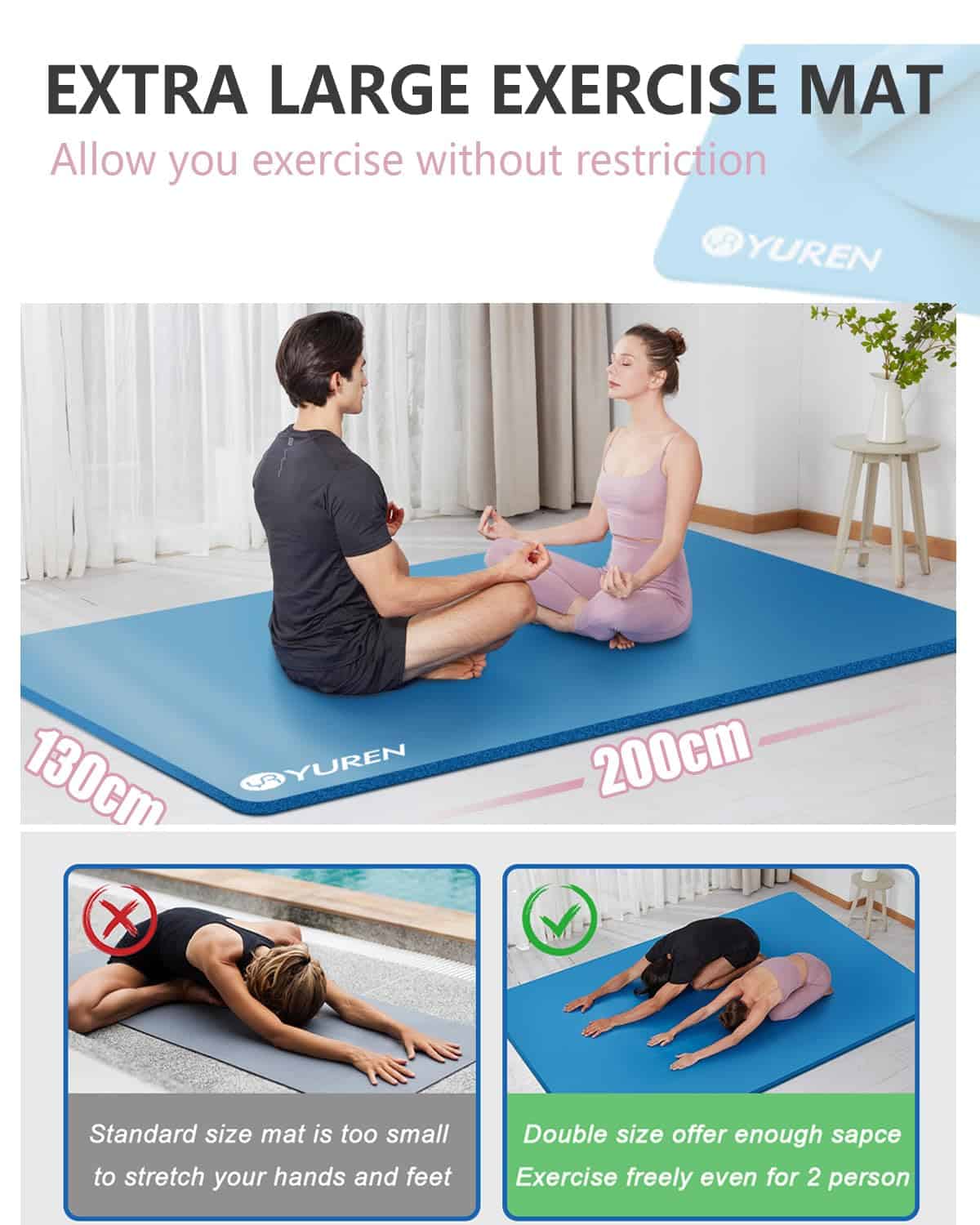 Tapete de Yoga RYTMAT de 1/2 Pulgada de -Azul - Imagen 3