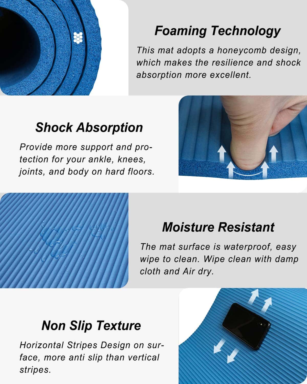 Tapete de Yoga RYTMAT de 1/2 Pulgada de -Azul - Imagen 5