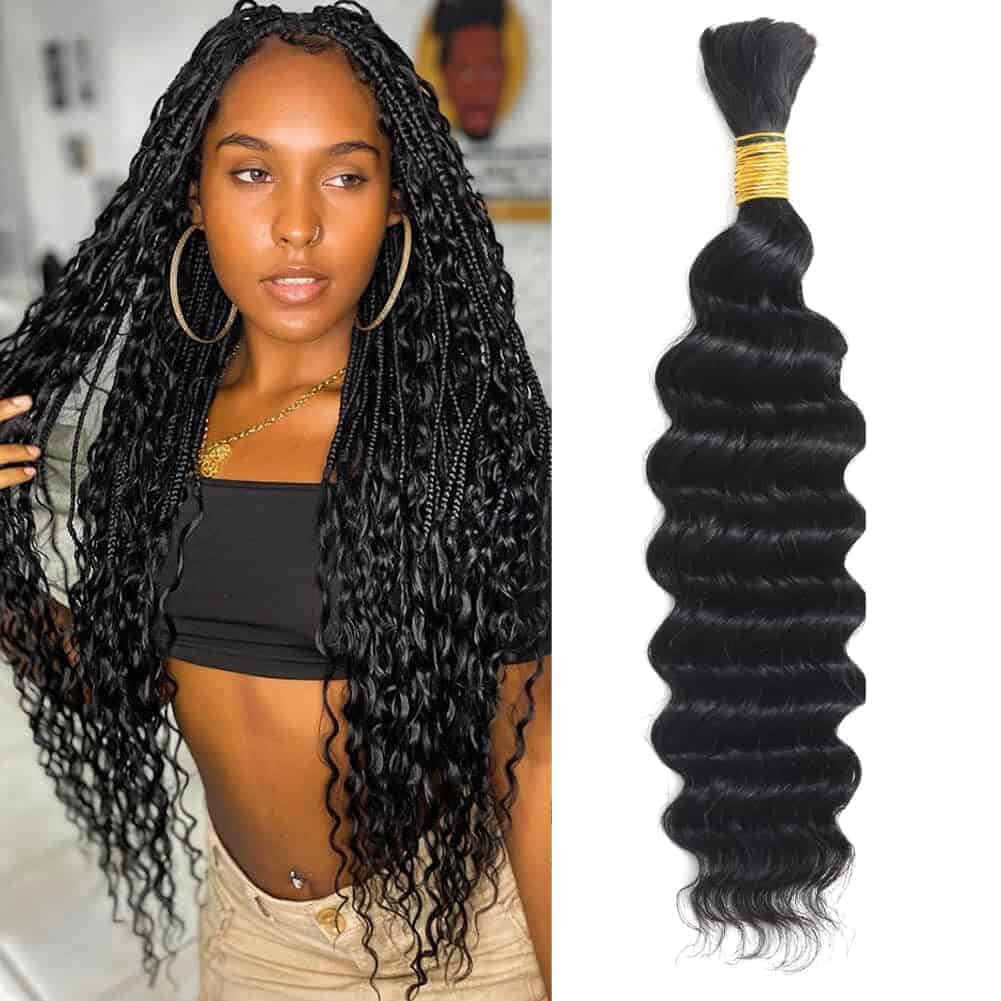 Cabello Trenzado Humano Onda Profunda Cabello Trenzado
