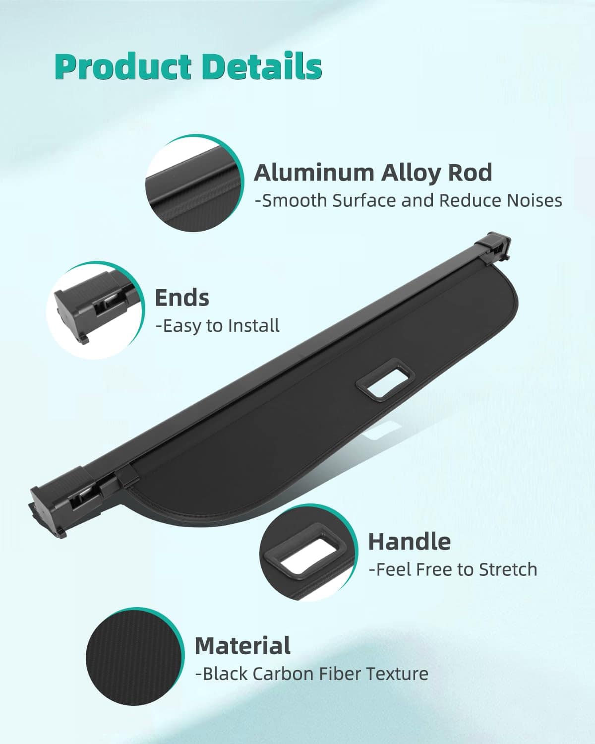 Cubierta de carga SCITOO 2019-2024 para Volvo V60 2.0L - Imagen 5