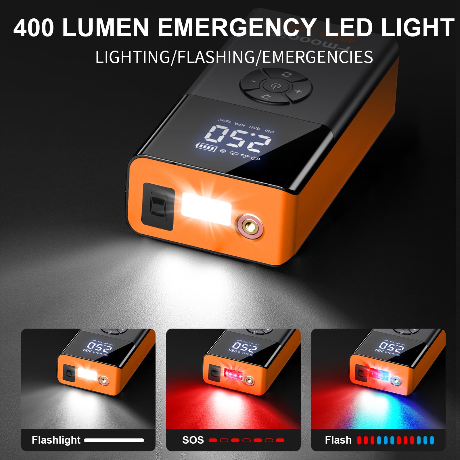 Arrancador de Batería para Coche Portátil con Compresor de - Imagen 5