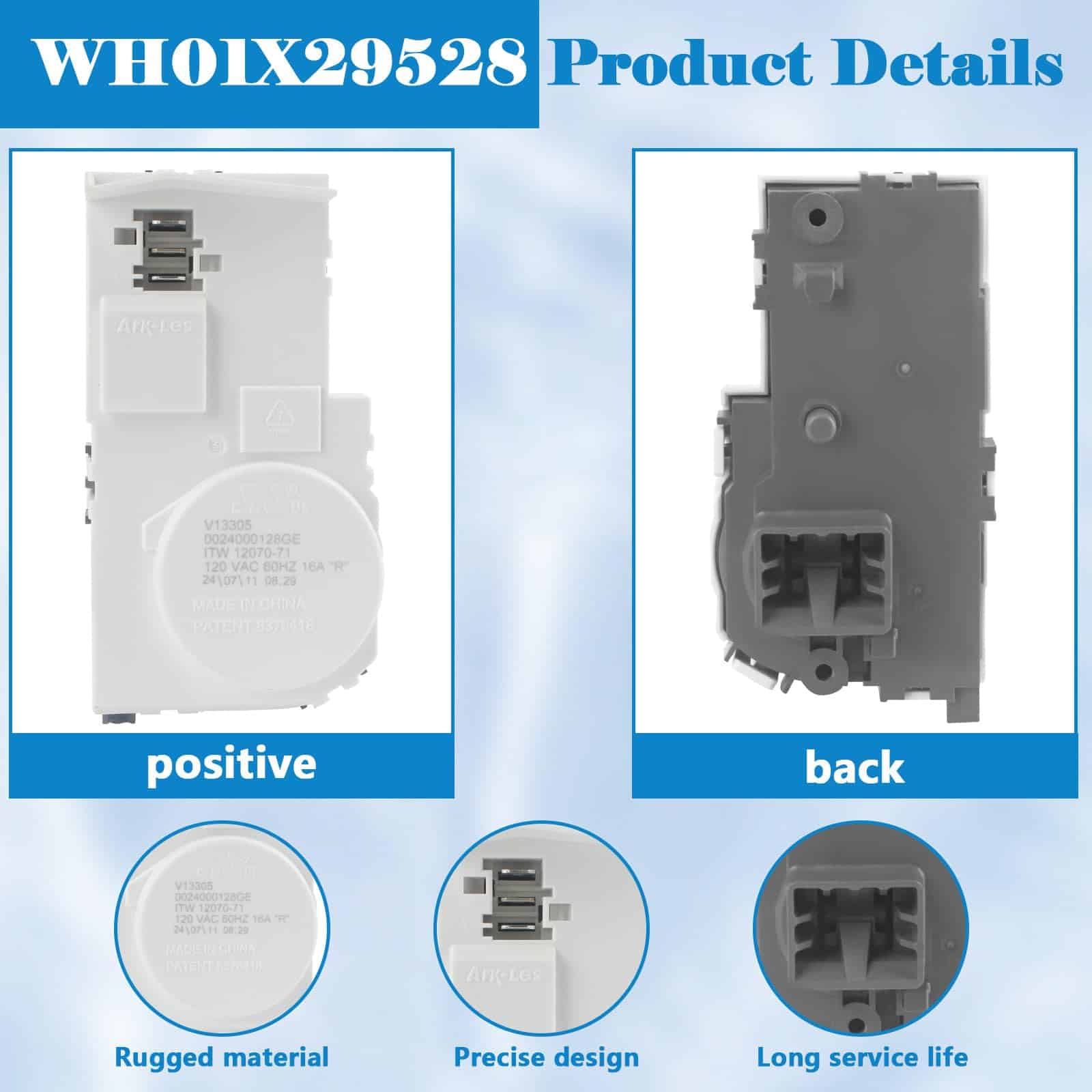 Reemplazo de Bloqueo de Puerta de Lavadora WH01X29528 para - Imagen 4
