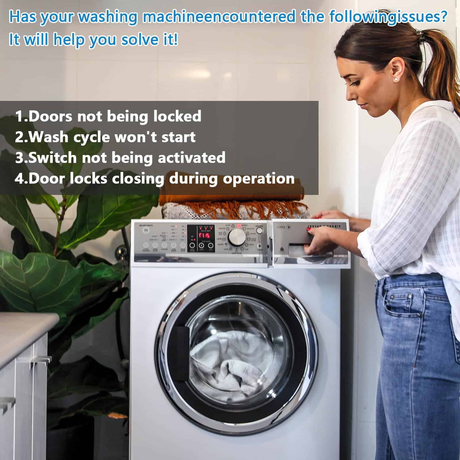 Reemplazo de Bloqueo de Puerta de Lavadora WH01X29528 para - Imagen 5