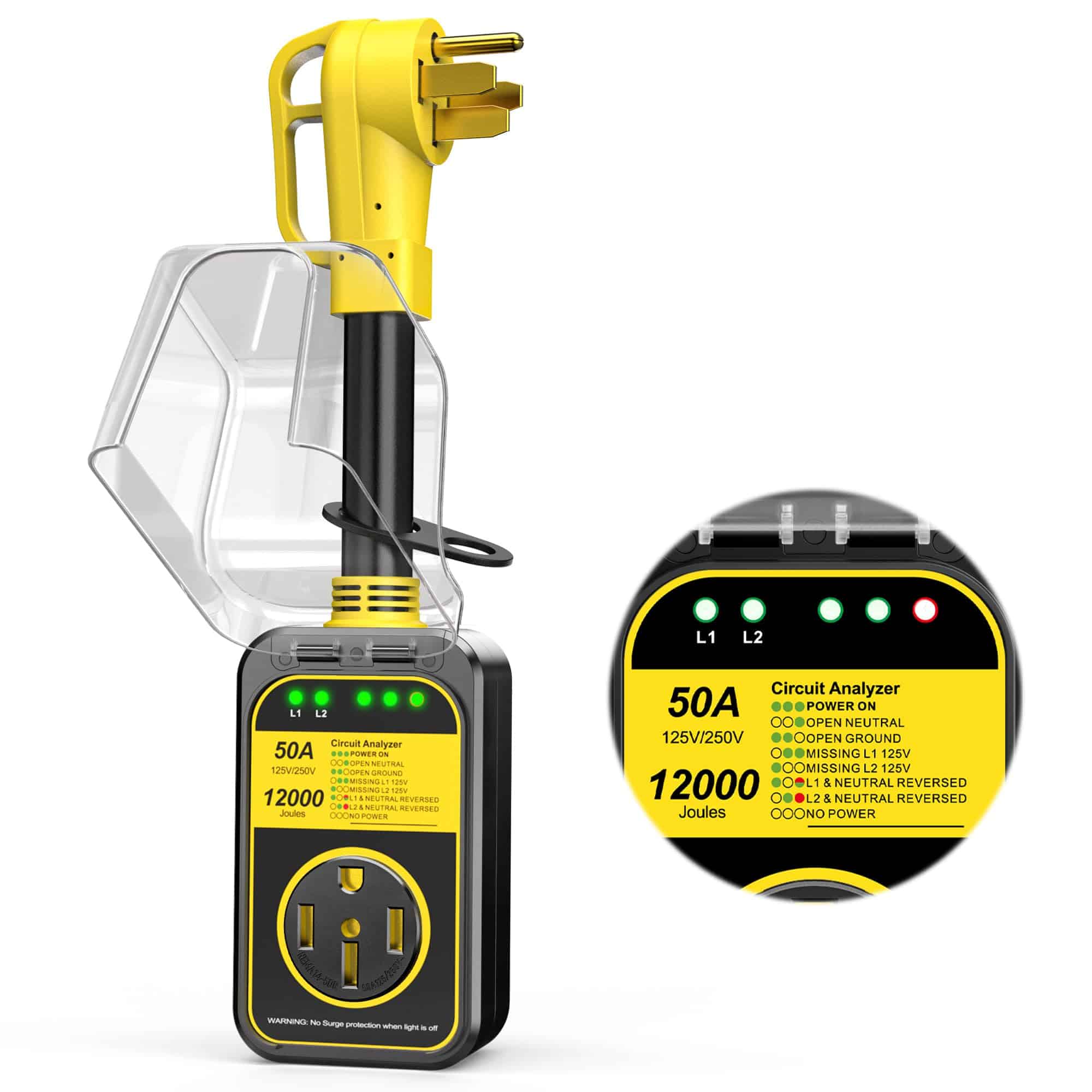 Protector de sobretensión para RV de 50 amperios, 12000 J,