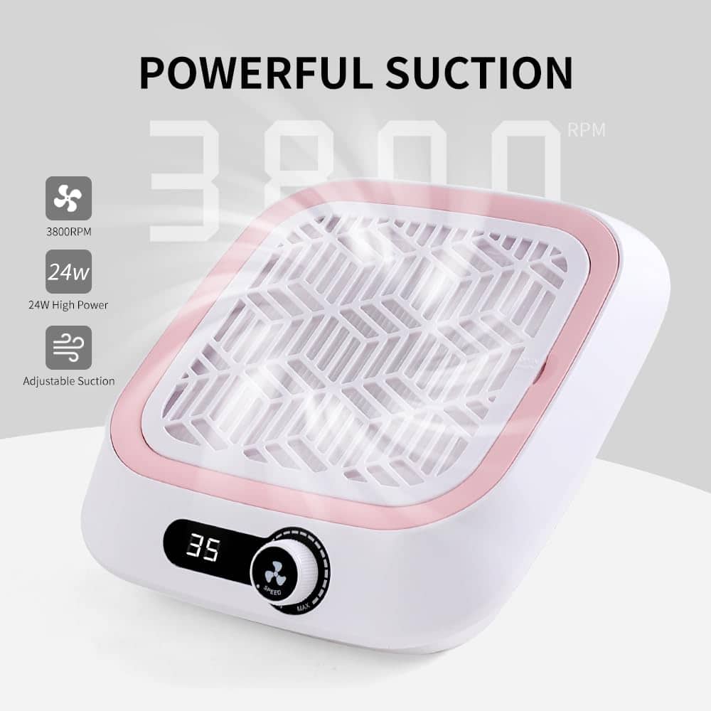 Extractor de Polvo de Uñas, Potente -Rosa - Imagen 4