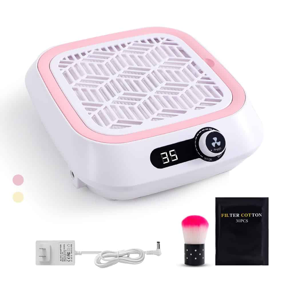 Extractor de Polvo de Uñas, Potente -Rosa