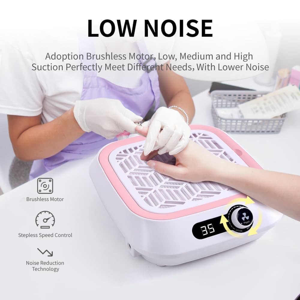 Extractor de Polvo de Uñas, Potente -Rosa - Imagen 5