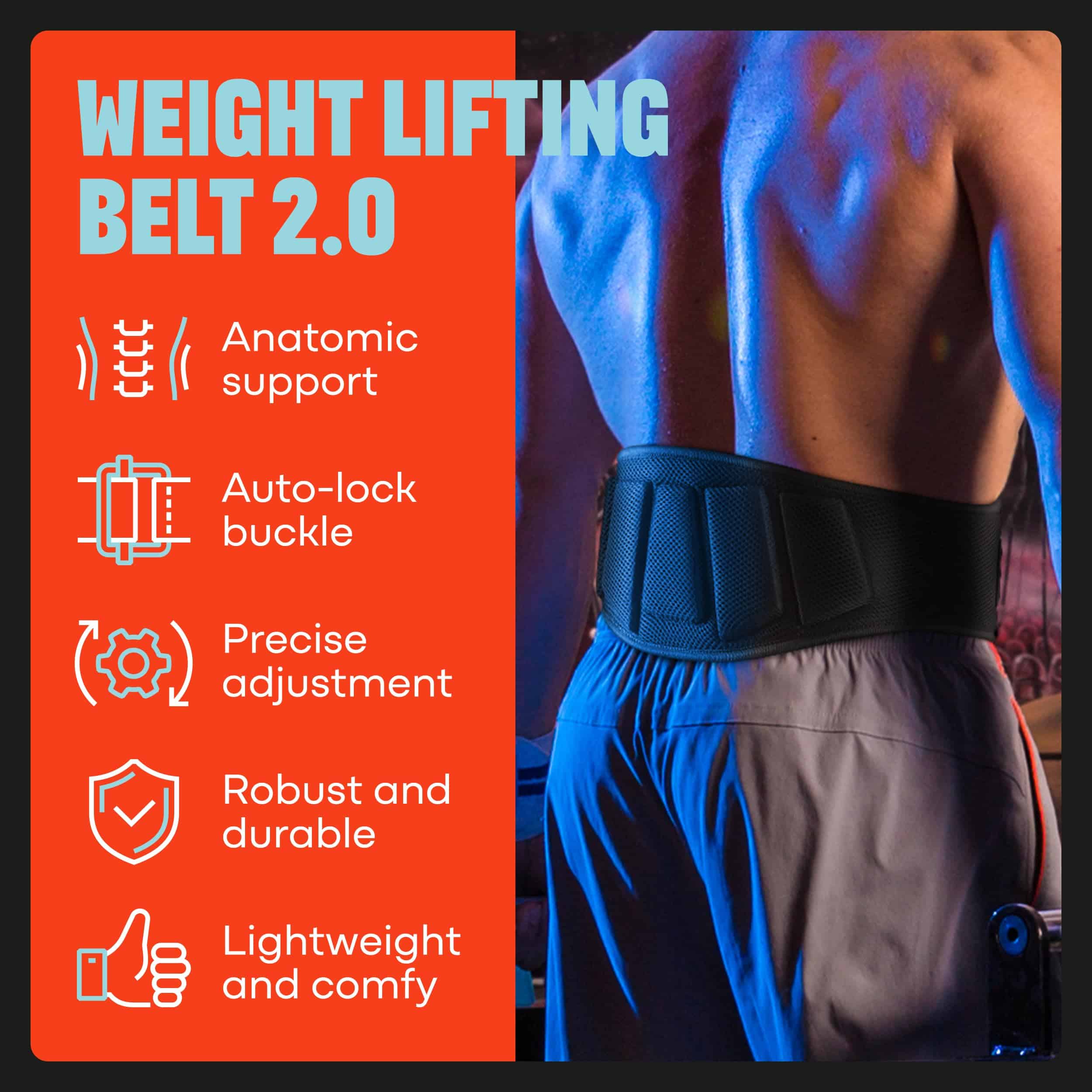 NEW - Cinturón de Levantamiento de Pesas Mava -Negro - Imagen 3