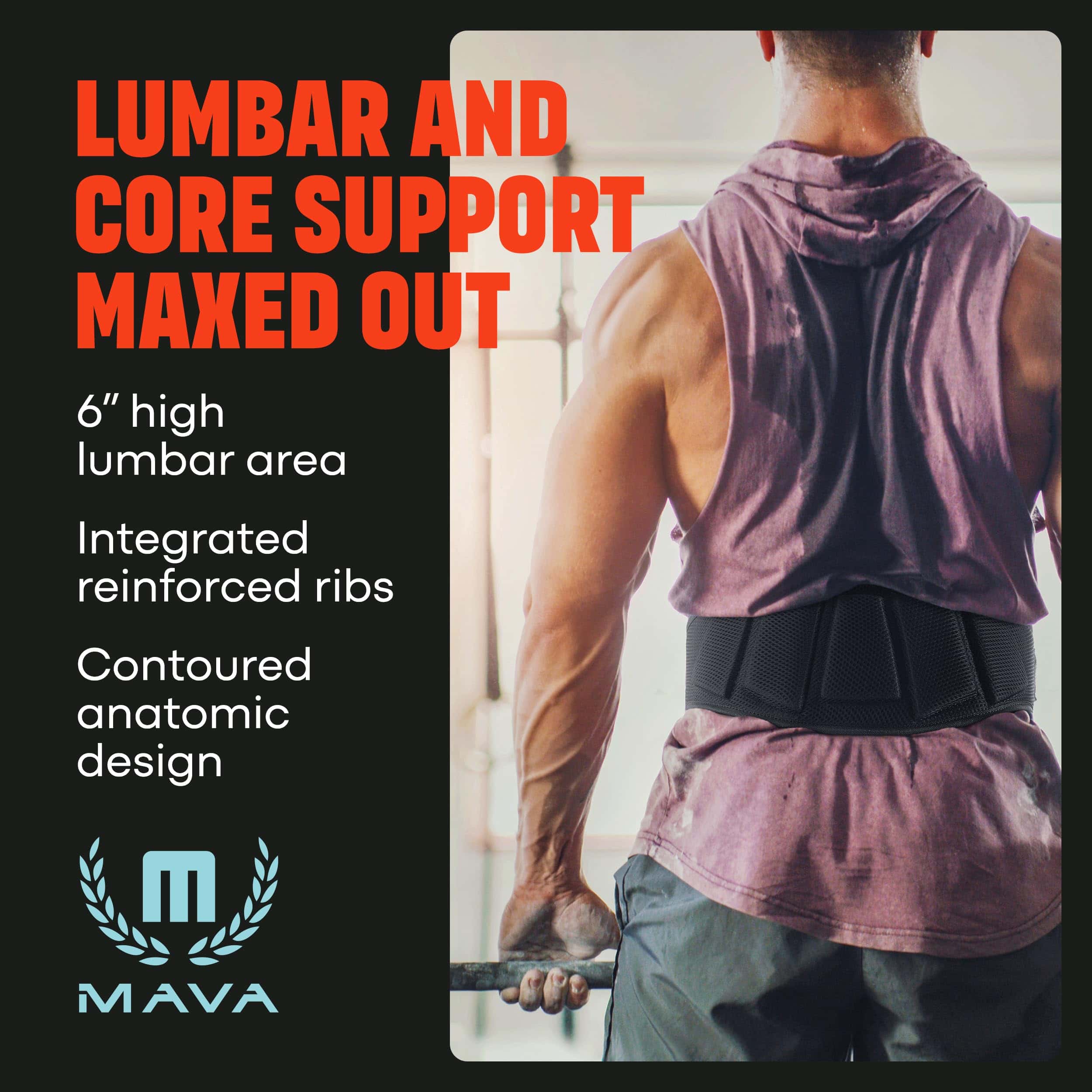 NEW - Cinturón de Levantamiento de Pesas Mava -Negro - Imagen 4