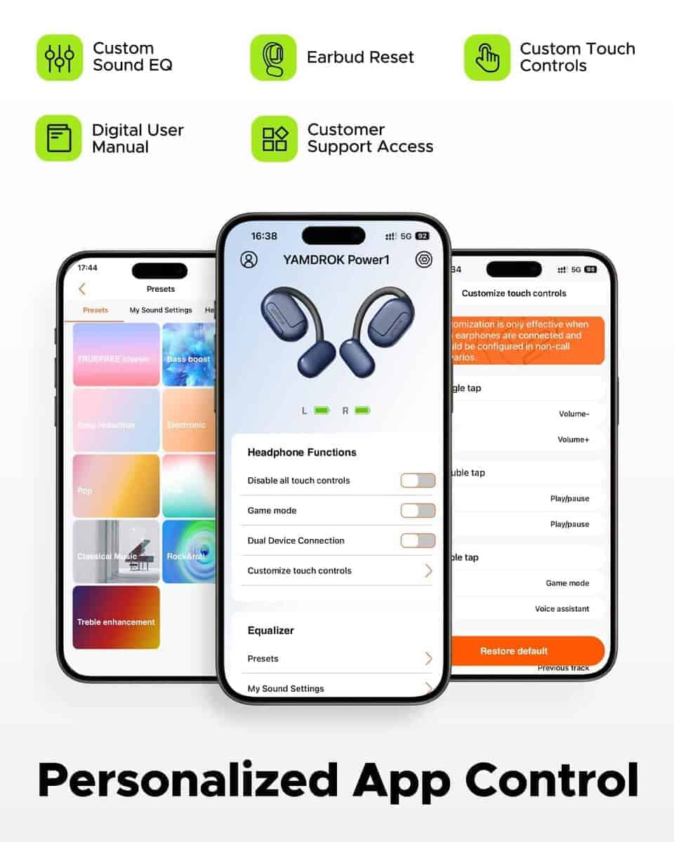 Auriculares de diadema abierta Yamdrok Power1, auriculares - Imagen 8