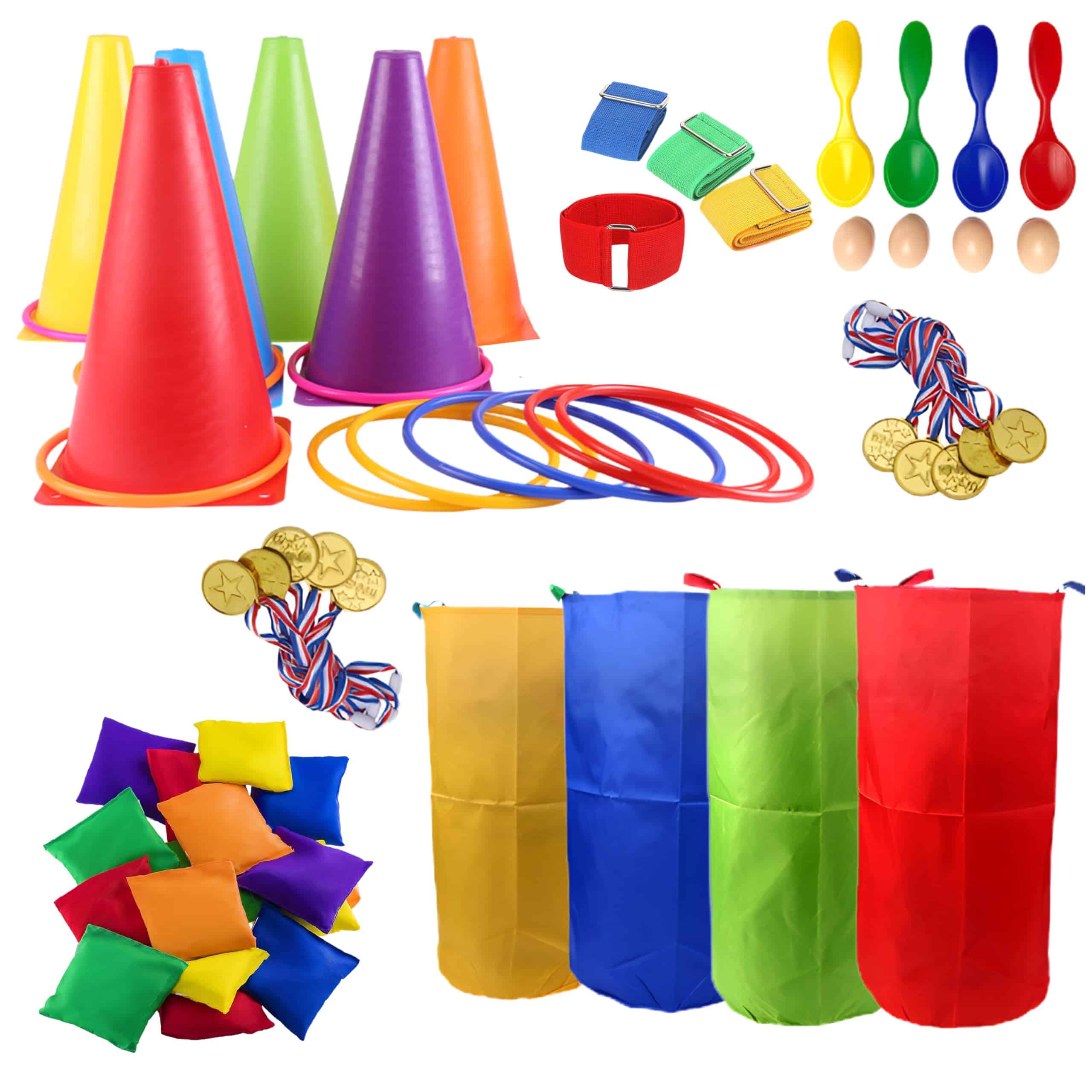 Juego de 53 Piezas de Conos y Anillos de Plástico
