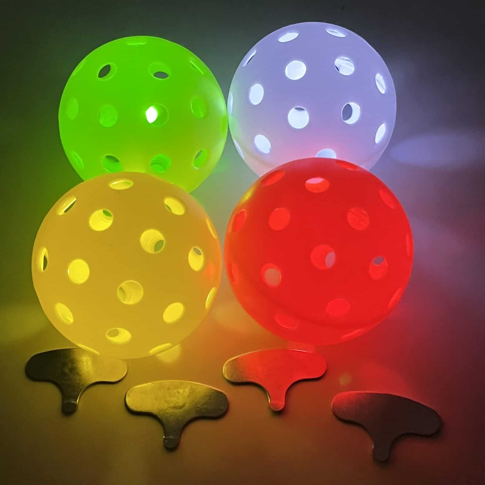 Pelota de Pickleball LED Glow in The Dark, Paquete de 4