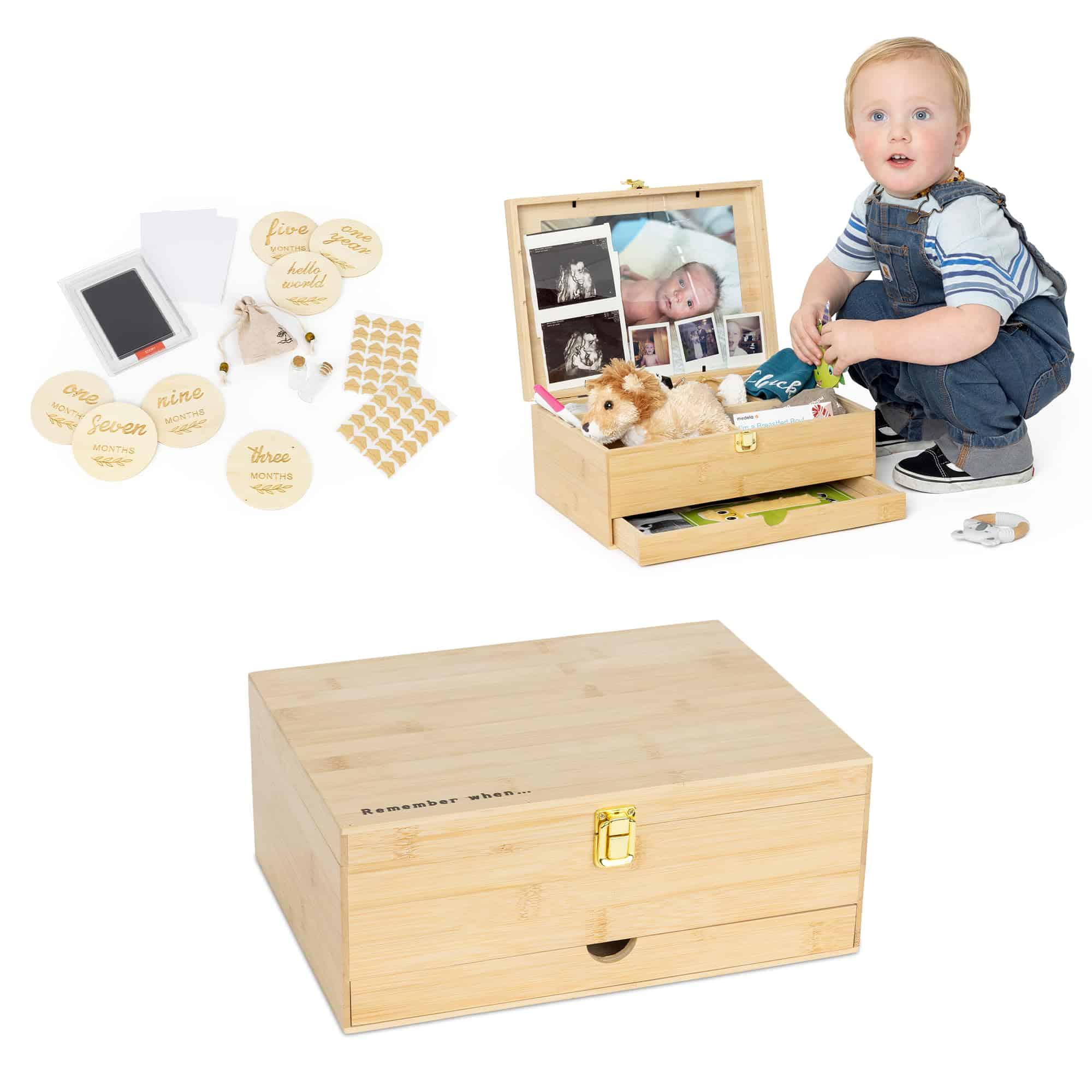 Set de Caja de Recuerdos para Bebés - Caja de Memoria de