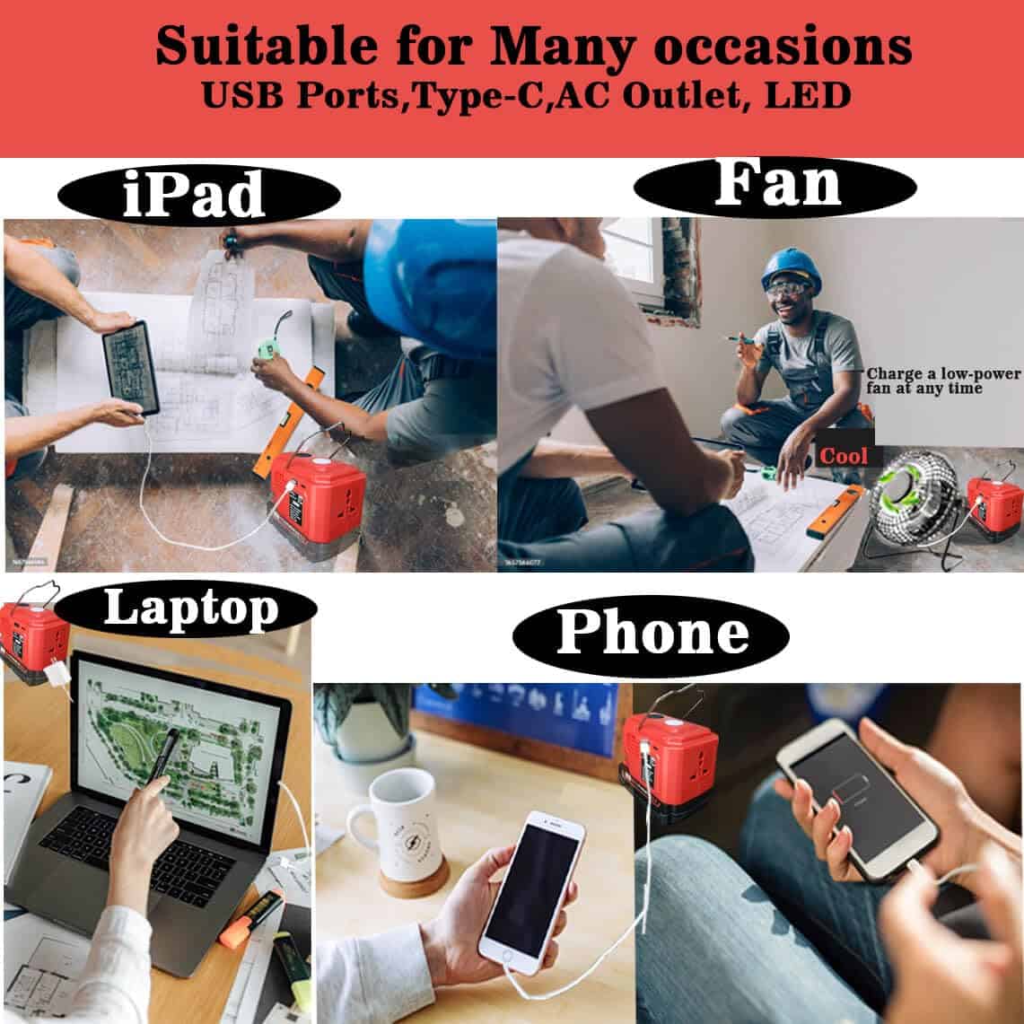 Inversor de Corriente de 200W para Batería Milwaukee M18, - Imagen 4