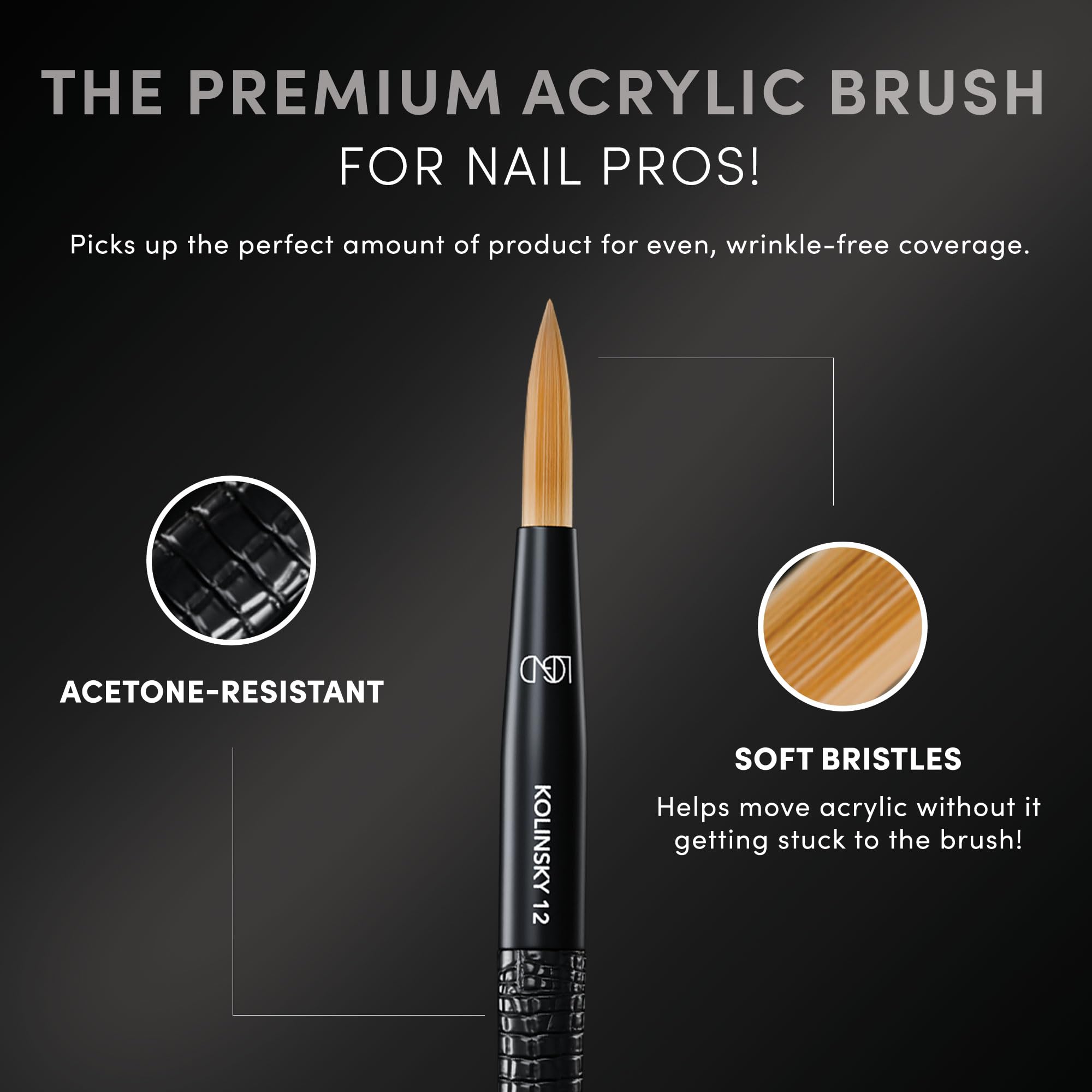 Brocha de uñas acrílicas Chaun Legend Tamaño 12 | Brocha de - Imagen 4