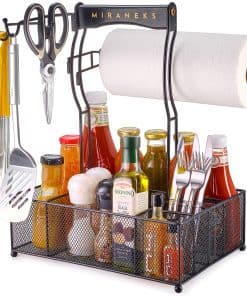 Caddy de parrilla para condimentos y utensilios con