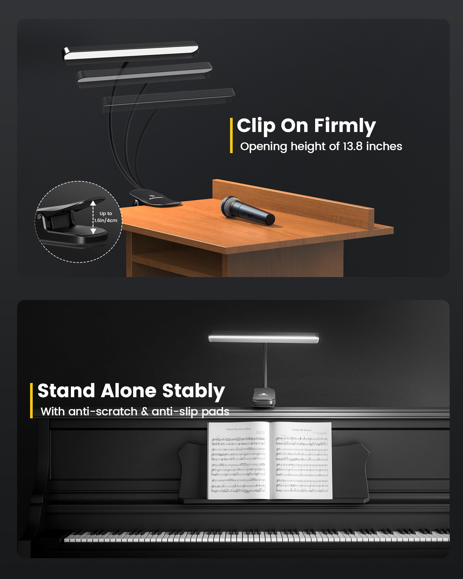 Luz de atril Glocusent 81 LED, Súper Brillante y Cuidado de - Imagen 6