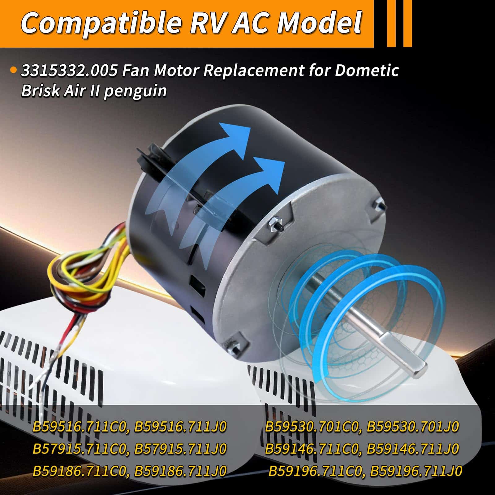 Motor del ventilador de repuesto 3315332.005 genteq - Imagen 5