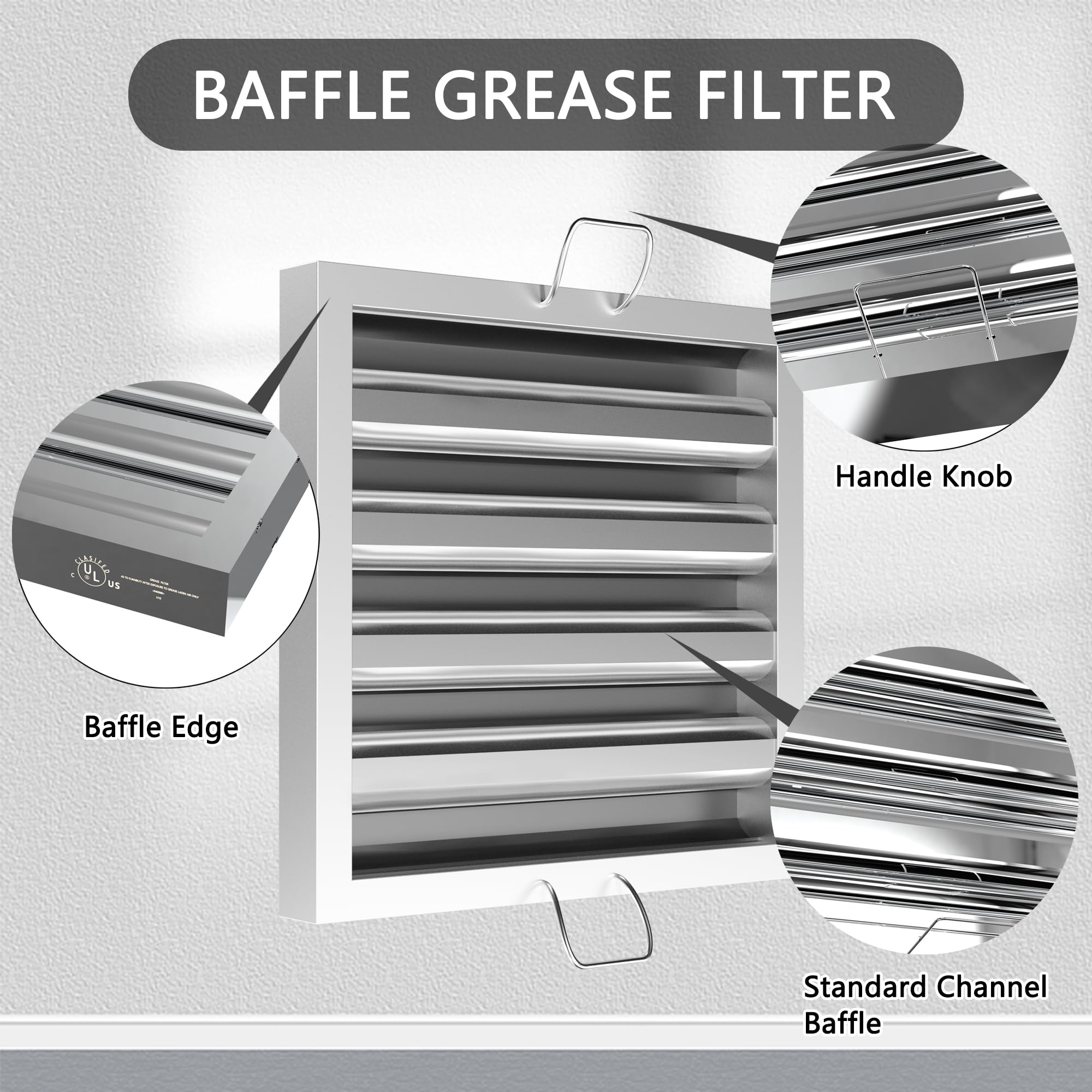 Filtro de Campana de Cocina Comercial de Acero Inoxidable, - Imagen 4